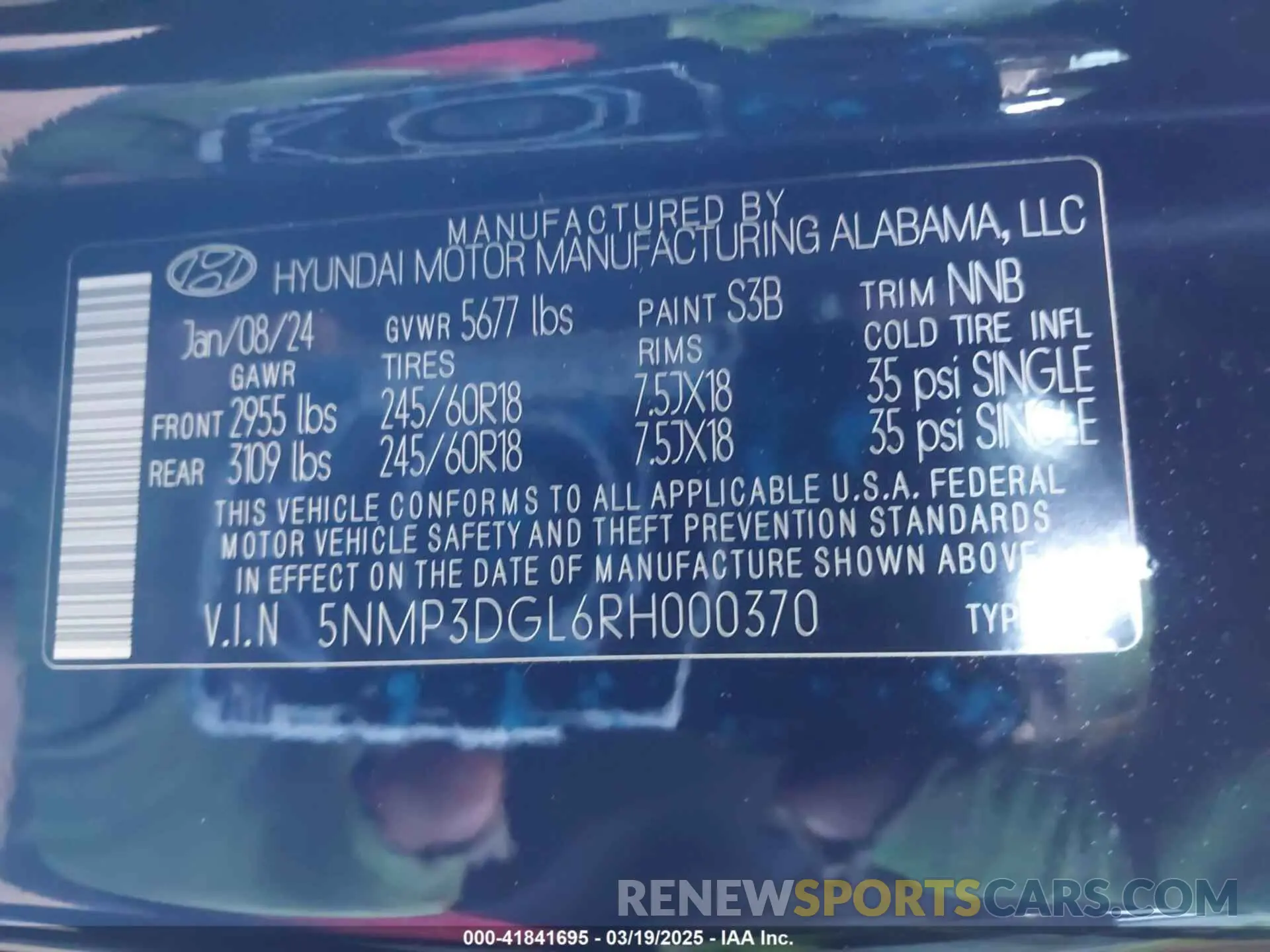 9 Photograph of a damaged car 5NMP3DGL6RH000370 HYUNDAI SANTA FE 2024