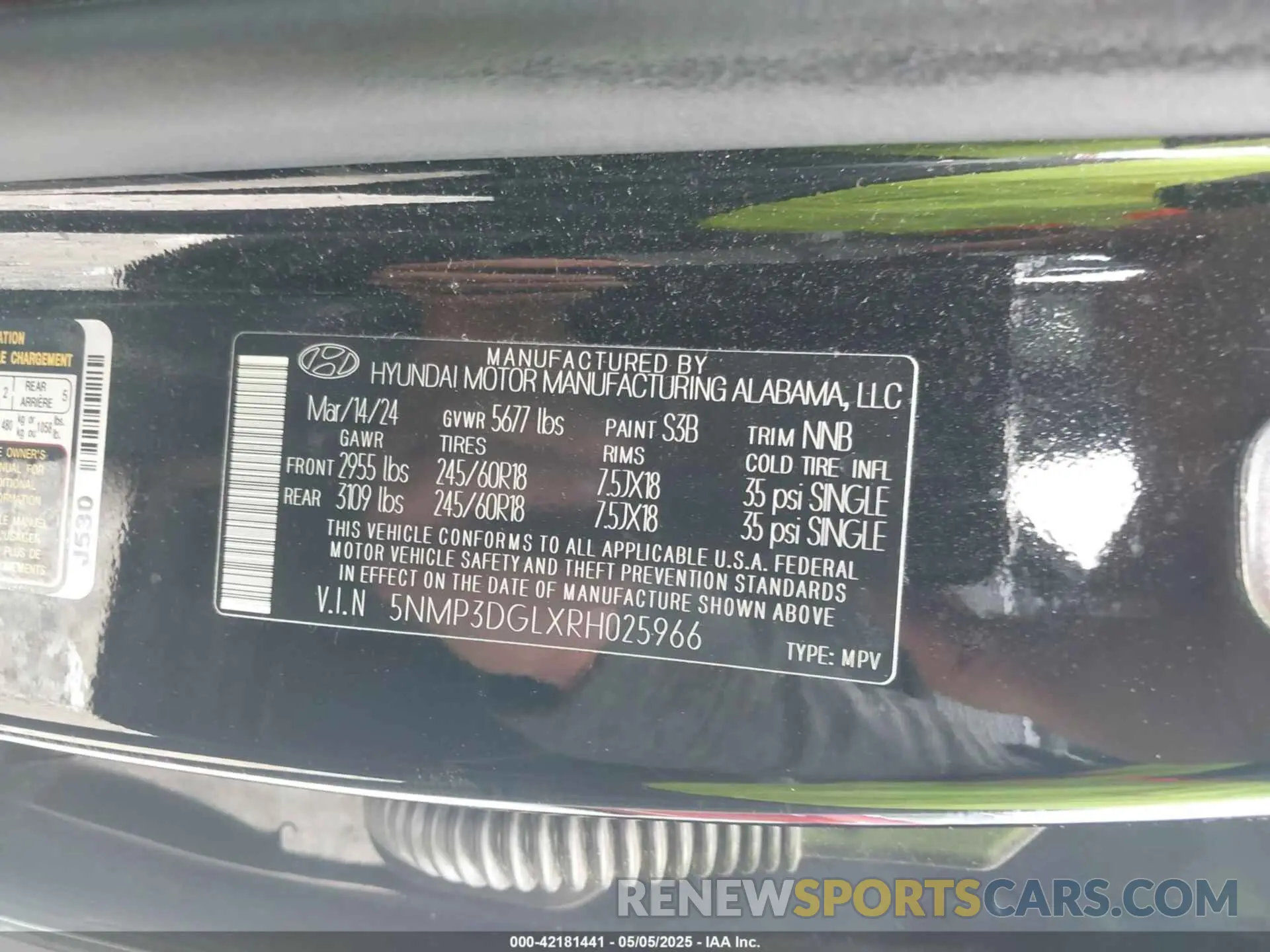 9 Photograph of a damaged car 5NMP3DGLXRH025966 HYUNDAI SANTA FE 2024