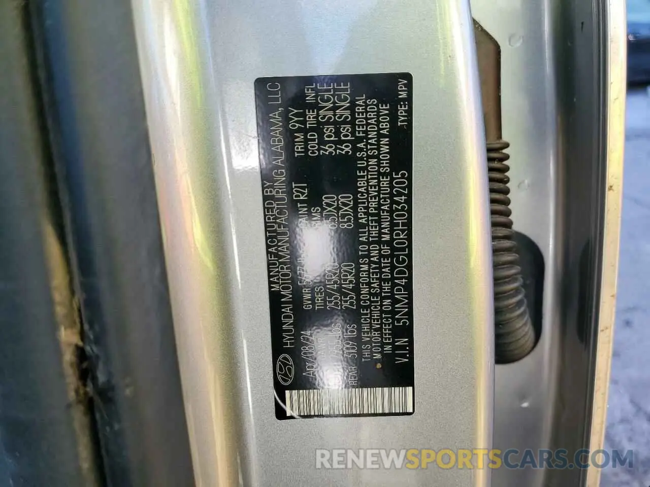 13 Photograph of a damaged car 5NMP4DGL0RH034205 HYUNDAI SANTA FE 2024