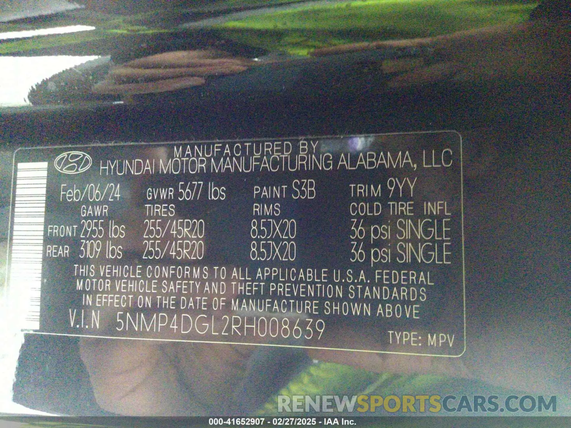 9 Photograph of a damaged car 5NMP4DGL2RH008639 HYUNDAI SANTA FE 2024