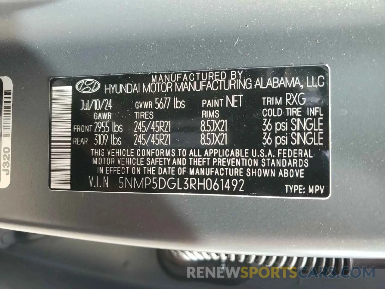 13 Photograph of a damaged car 5NMP5DGL3RH061492 HYUNDAI SANTA FE 2024