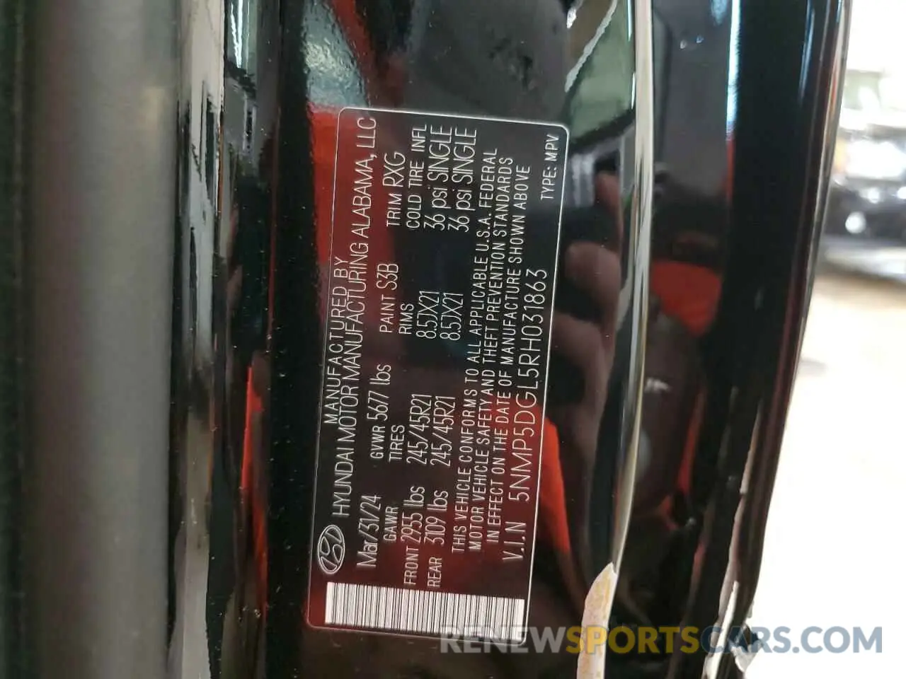 13 Photograph of a damaged car 5NMP5DGL5RH031863 HYUNDAI SANTA FE 2024