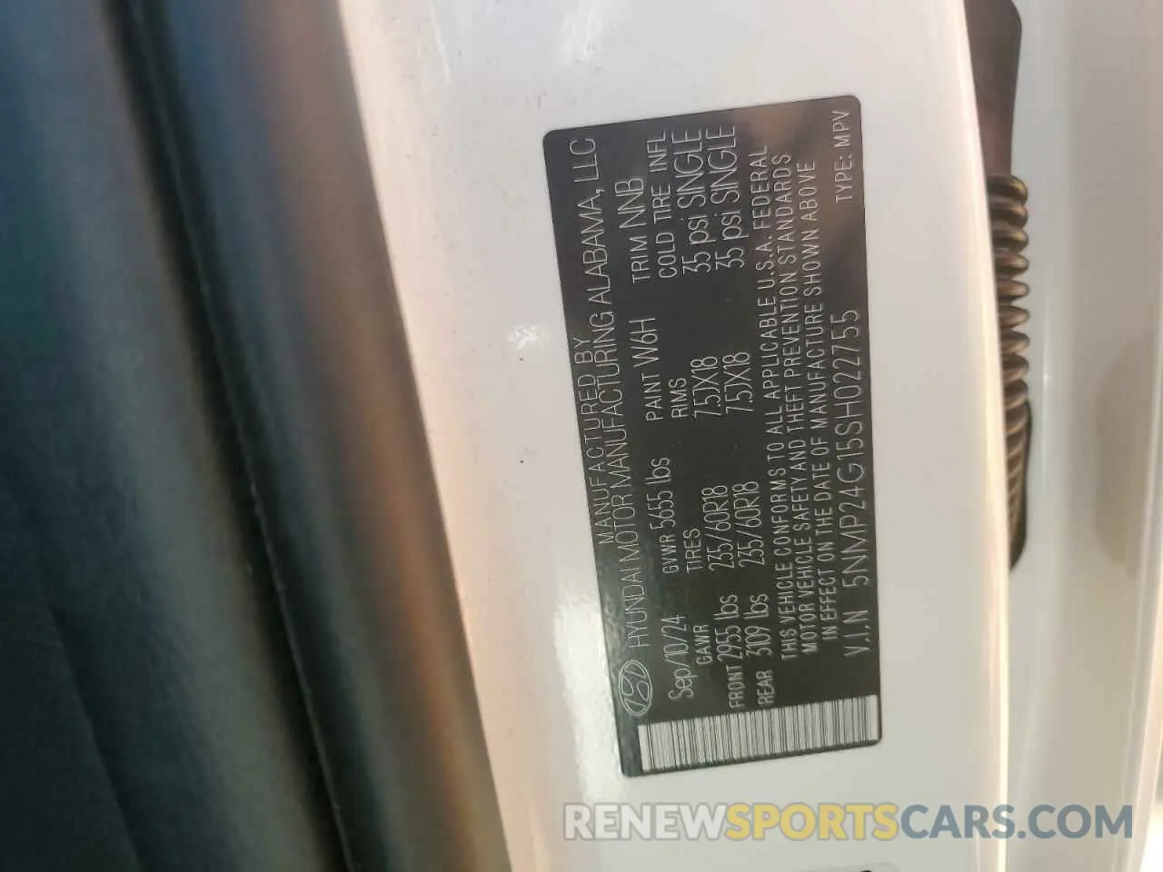 13 Photograph of a damaged car 5NMP24G15SH022755 HYUNDAI SANTA FE 2025