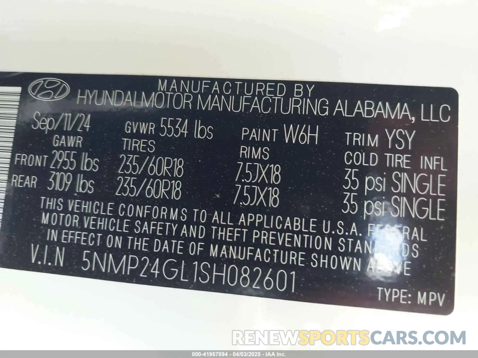 9 Photograph of a damaged car 5NMP24GL1SH082601 HYUNDAI SANTA FE 2025