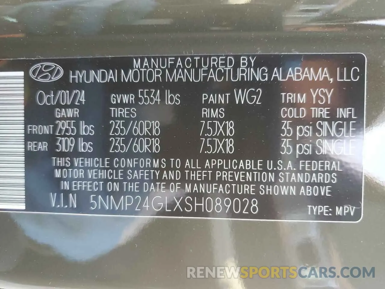 15 Photograph of a damaged car 5NMP24GLXSH089028 HYUNDAI SANTA FE 2025