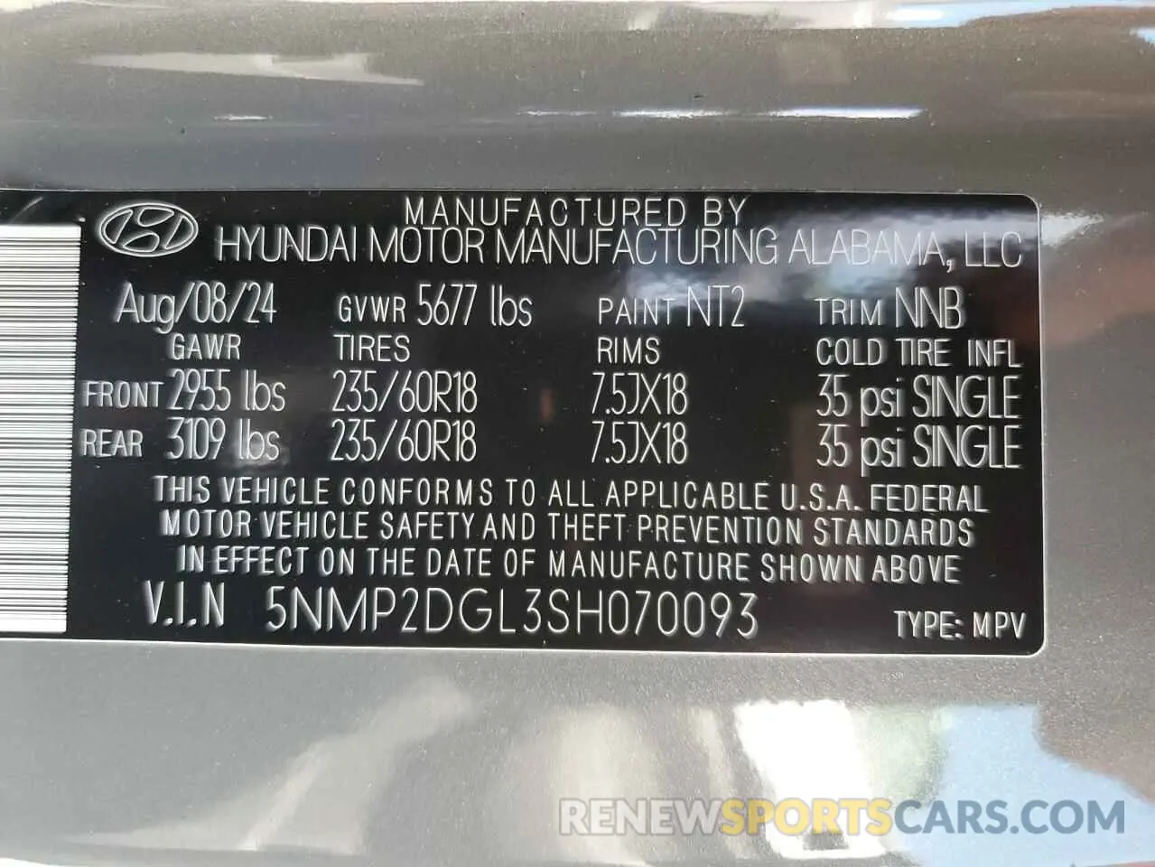 15 Photograph of a damaged car 5NMP2DGL3SH070093 HYUNDAI SANTA FE 2025