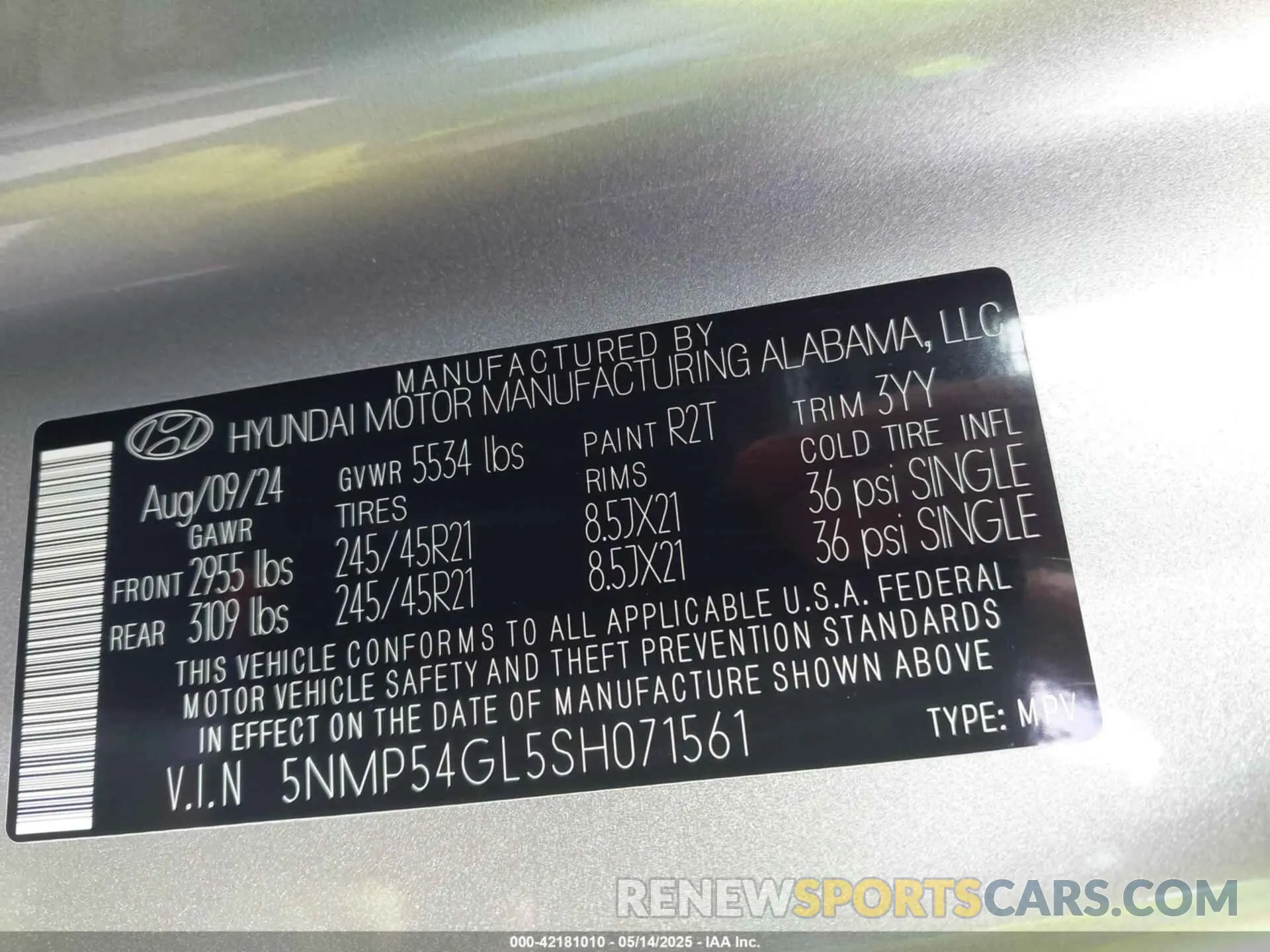 9 Photograph of a damaged car 5NMP54GL5SH071561 HYUNDAI SANTA FE 2025
