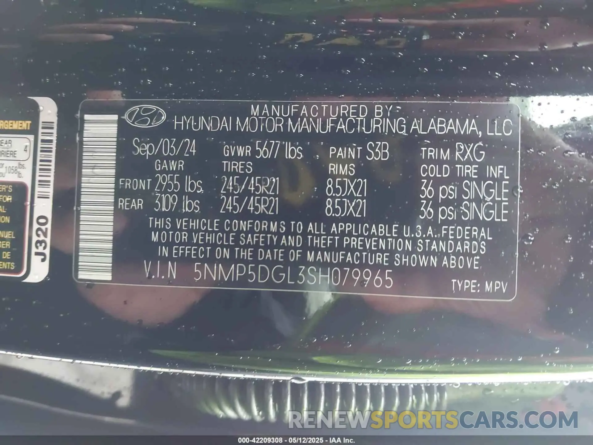 9 Photograph of a damaged car 5NMP5DGL3SH079965 HYUNDAI SANTA FE 2025
