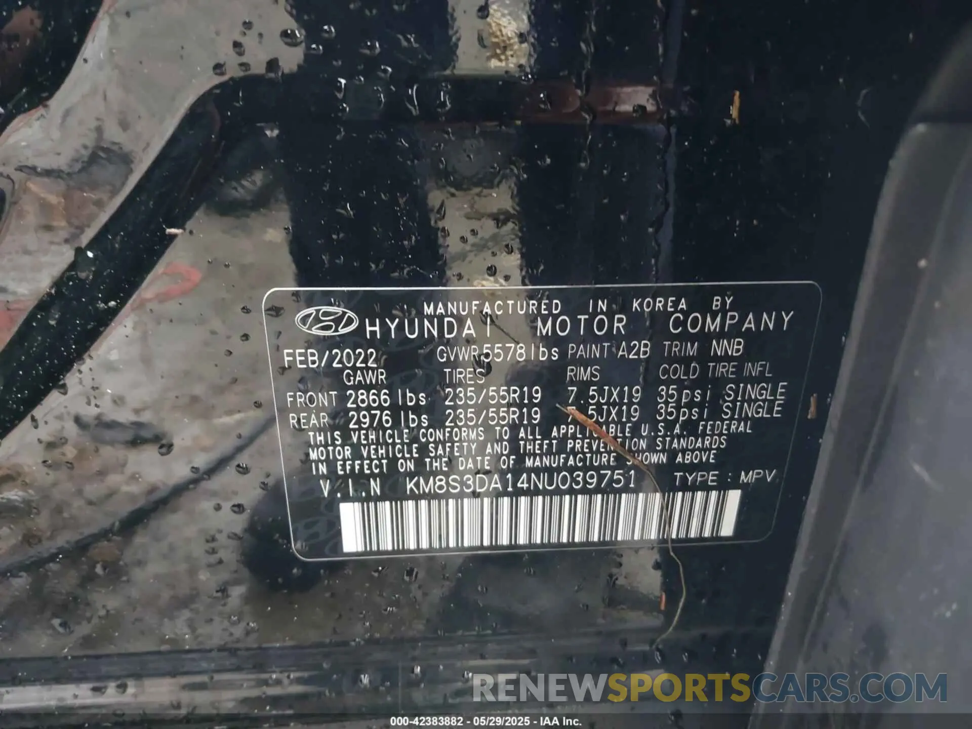 9 Photograph of a damaged car KM8S3DA14NU039751 HYUNDAI SANTA FE HYBRID 2022
