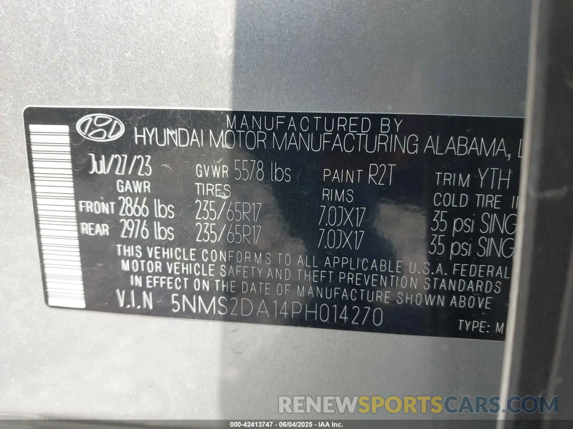 9 Photograph of a damaged car 5NMS2DA14PH014270 HYUNDAI SANTA FE HYBRID 2023