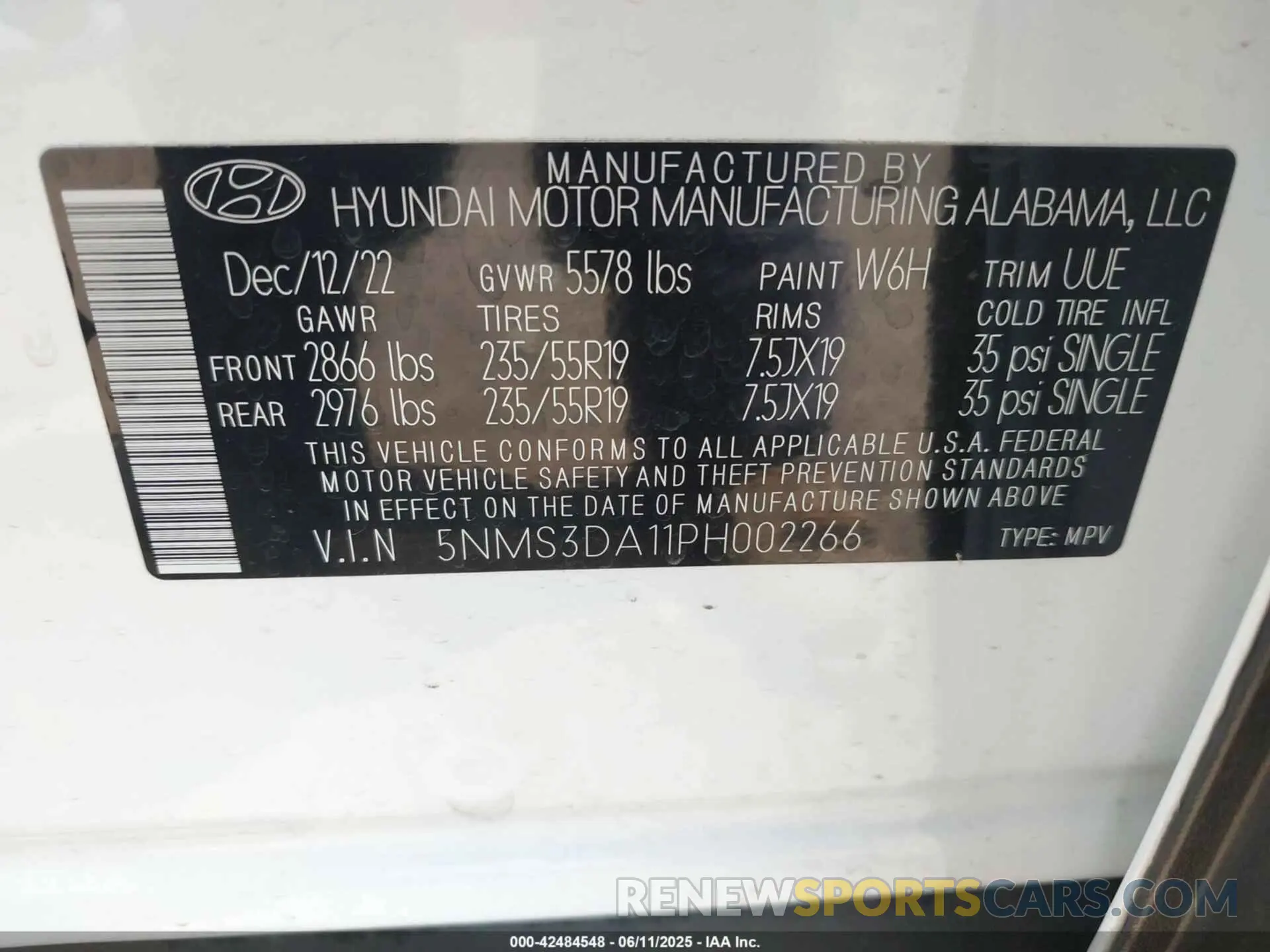 9 Photograph of a damaged car 5NMS3DA11PH002266 HYUNDAI SANTA FE HYBRID 2023