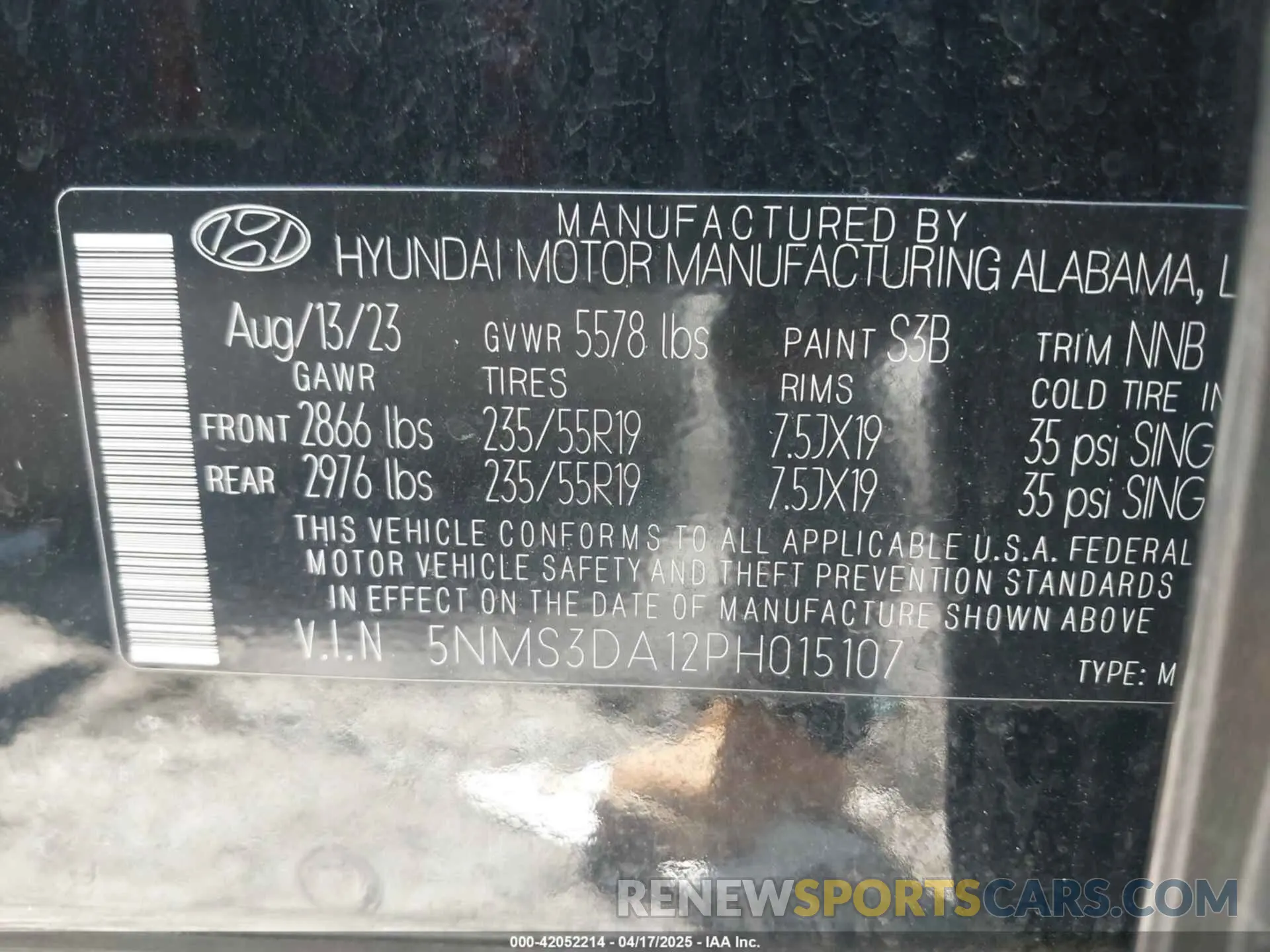 9 Photograph of a damaged car 5NMS3DA12PH015107 HYUNDAI SANTA FE HYBRID 2023