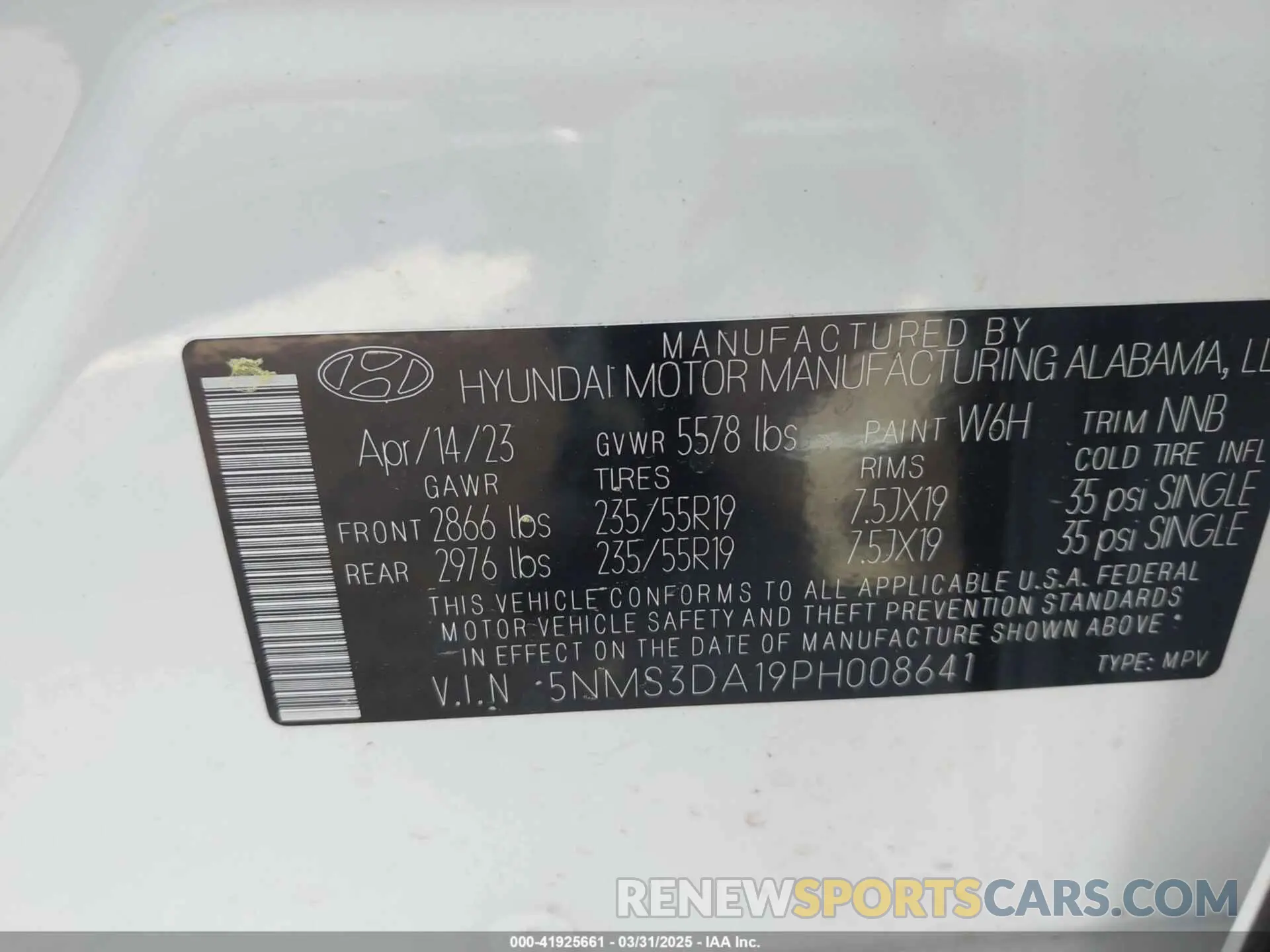 9 Photograph of a damaged car 5NMS3DA19PH008641 HYUNDAI SANTA FE HYBRID 2023