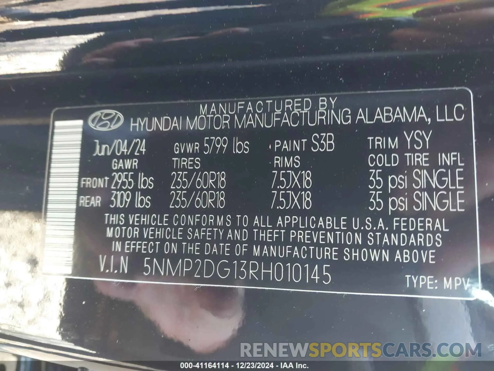 9 Photograph of a damaged car 5NMP2DG13RH010145 HYUNDAI SANTA FE HYBRID 2024