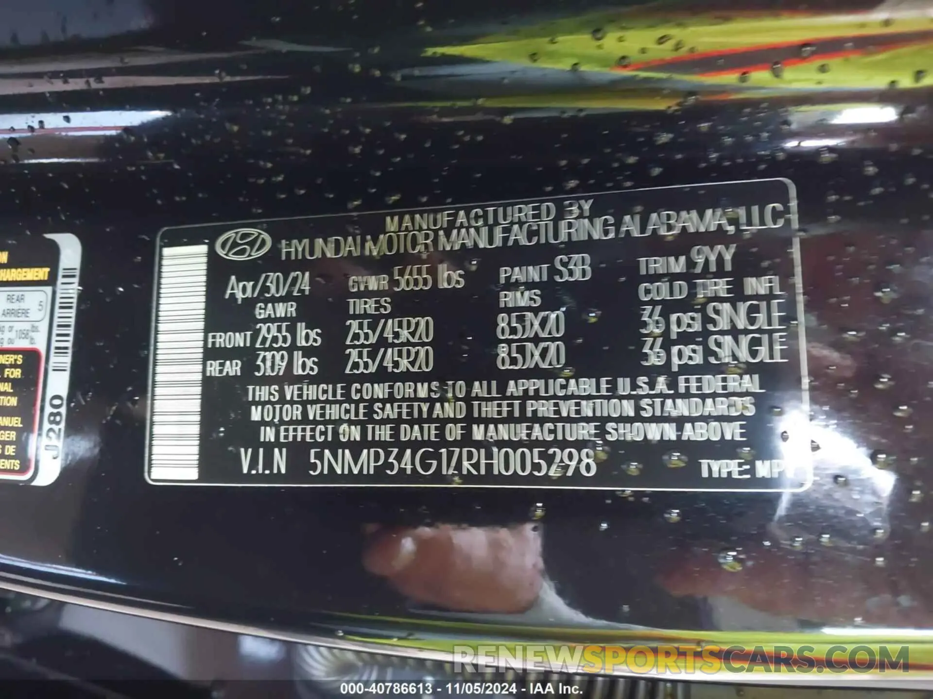 9 Photograph of a damaged car 5NMP34G17RH005298 HYUNDAI SANTA FE HYBRID 2024