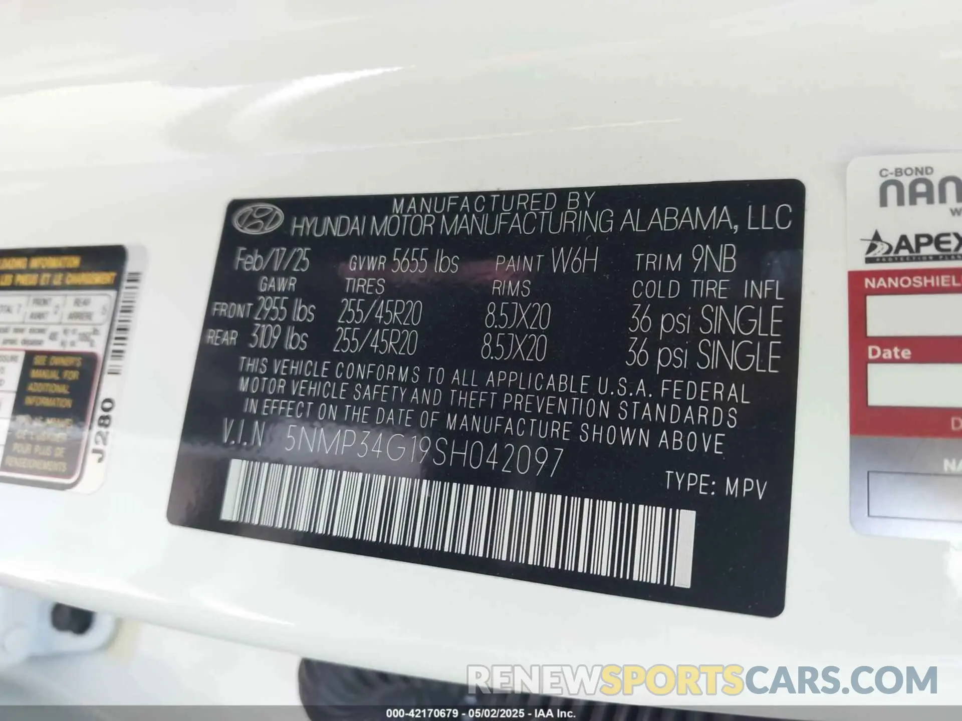 9 Photograph of a damaged car 5NMP34G19SH042097 HYUNDAI SANTA FE HYBRID 2025