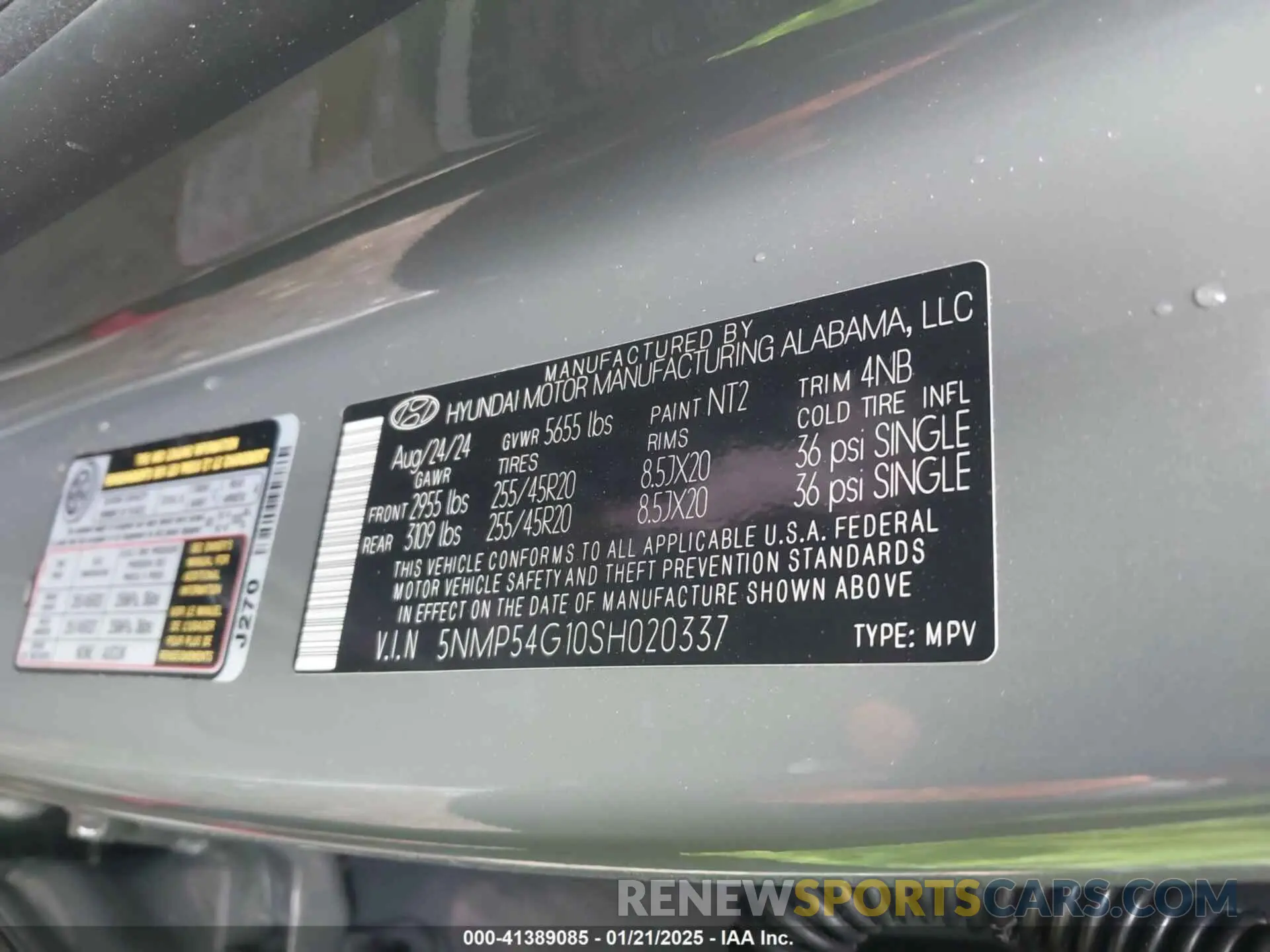 9 Photograph of a damaged car 5NMP54G10SH020337 HYUNDAI SANTA FE HYBRID 2025