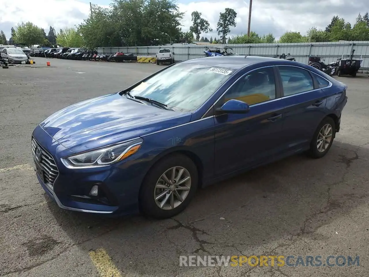 1 Photograph of a damaged car 5NPE24AFXKH792125 HYUNDAI SONATA 2019