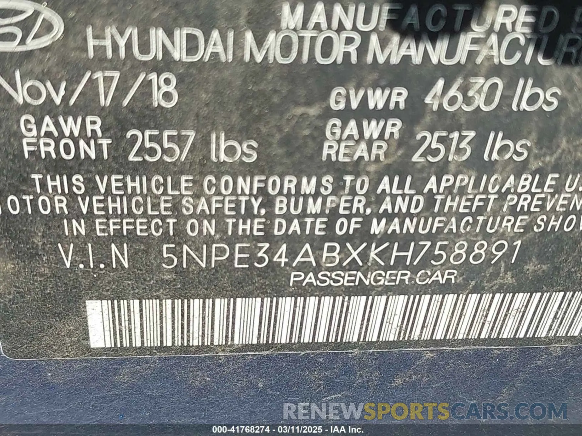 9 Photograph of a damaged car 5NPE34ABXKH758891 HYUNDAI SONATA 2019