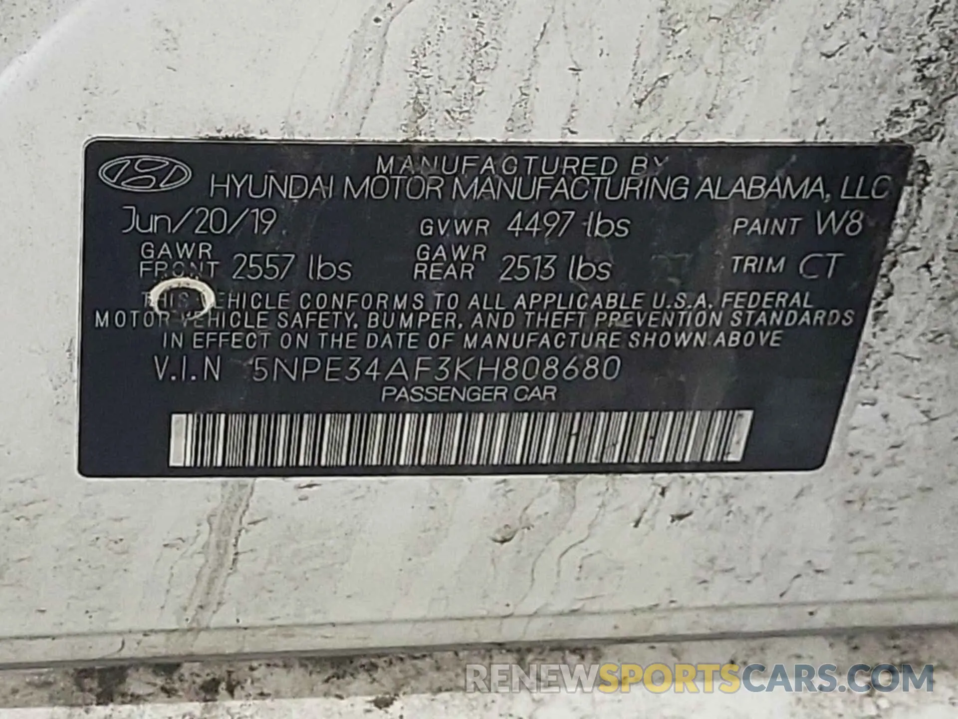 25 Photograph of a damaged car 5NPE34AF3KH808680 HYUNDAI SONATA 2019