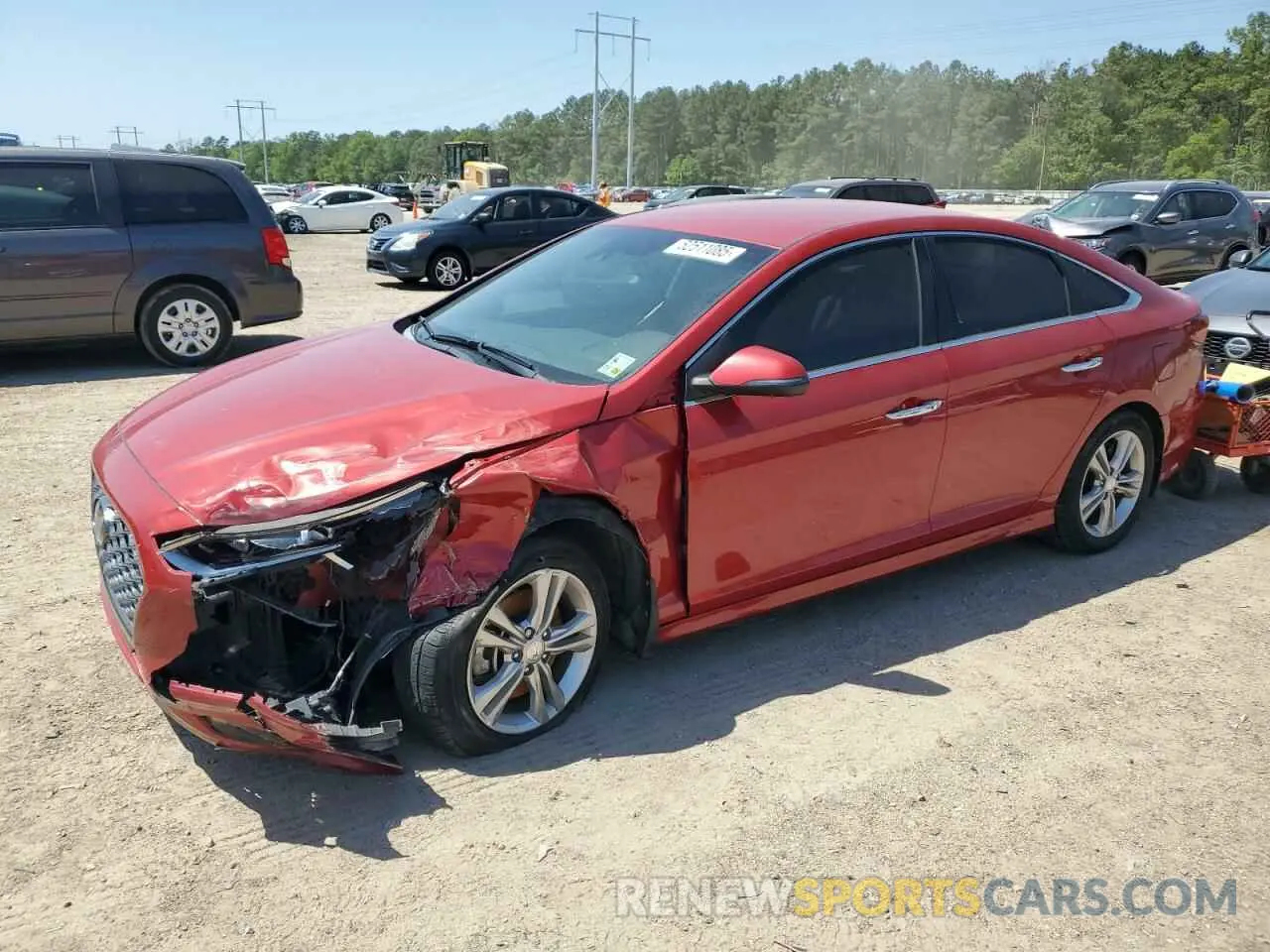 1 Photograph of a damaged car 5NPE34AF7KH803742 HYUNDAI SONATA 2019