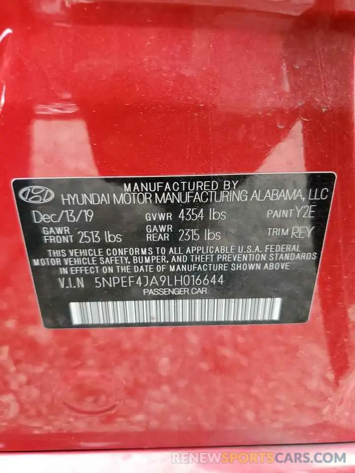 13 Photograph of a damaged car 5NPEF4JA9LH016644 HYUNDAI SONATA 2020