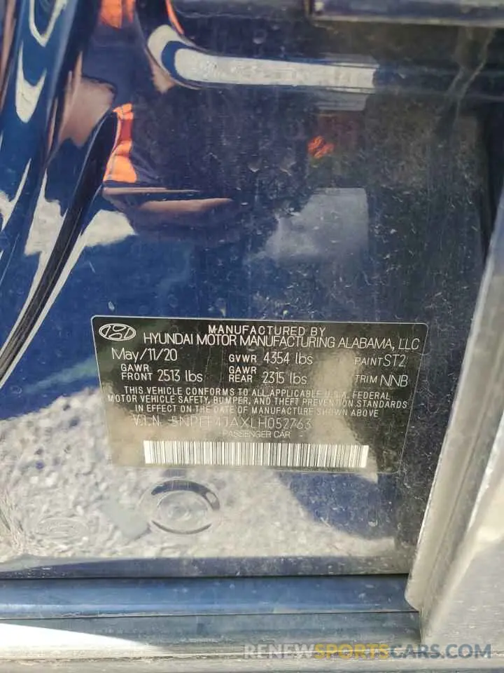 13 Photograph of a damaged car 5NPEF4JAXLH052763 HYUNDAI SONATA 2020