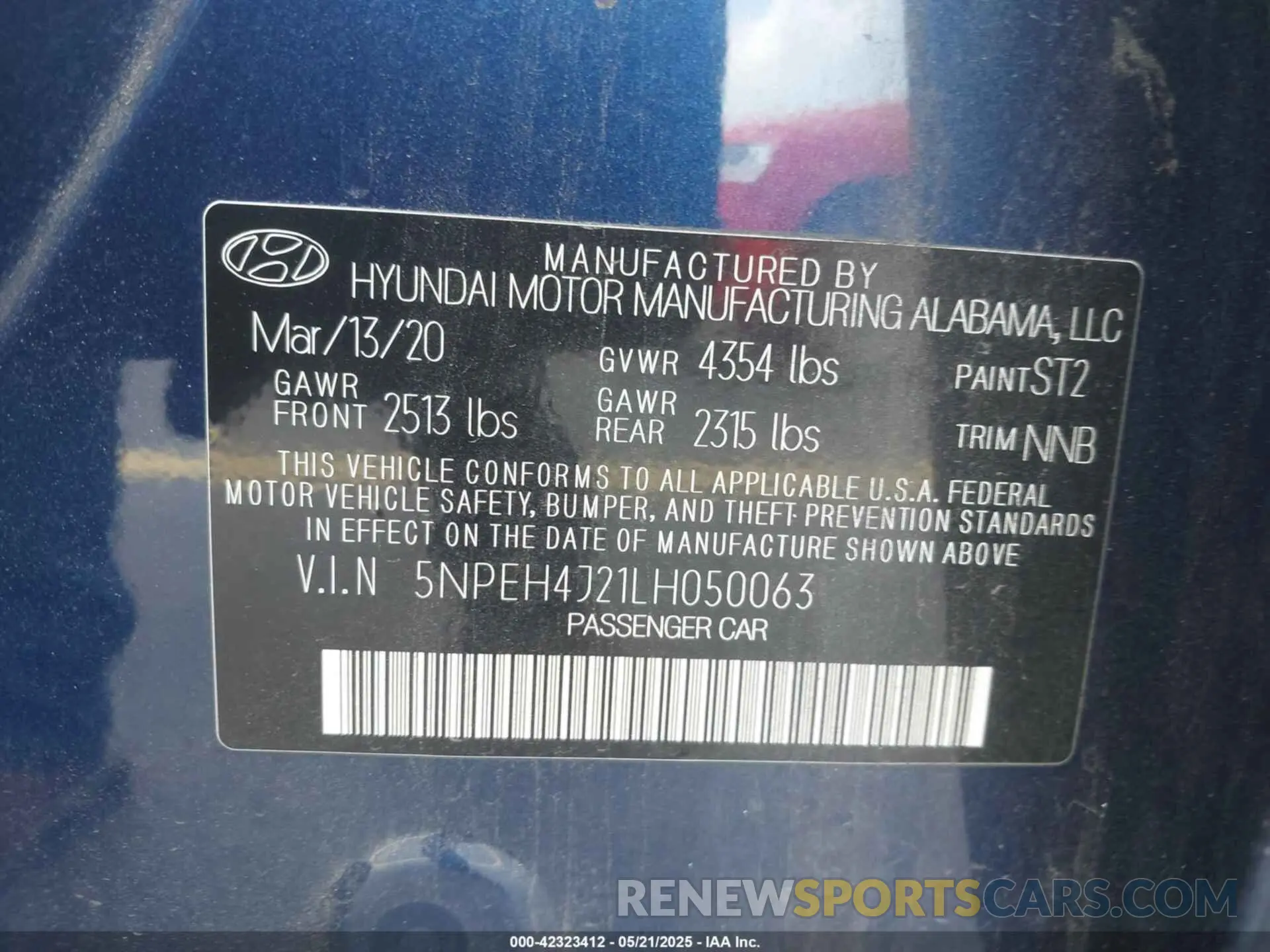 9 Photograph of a damaged car 5NPEH4J21LH050063 HYUNDAI SONATA 2020