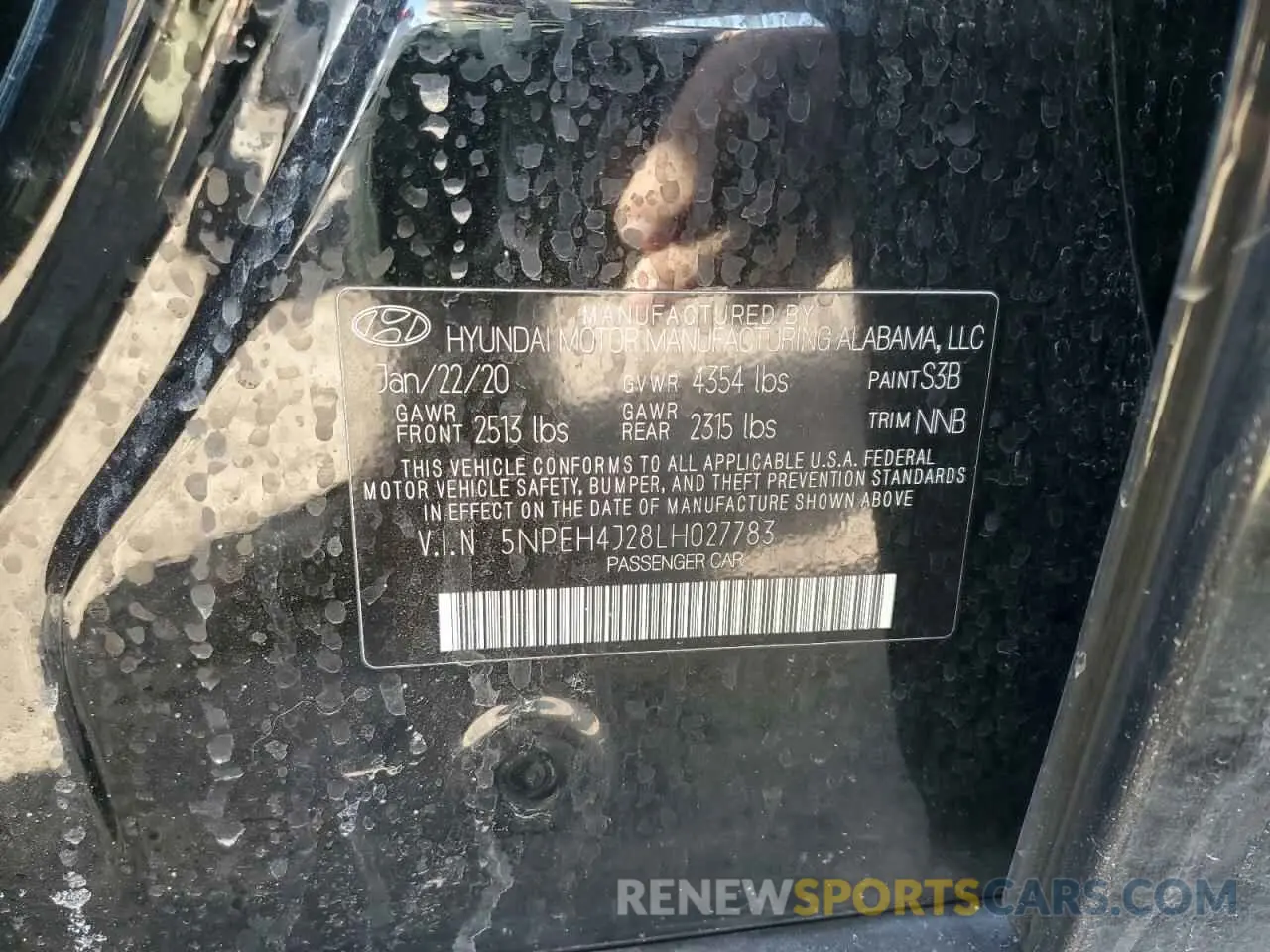 12 Photograph of a damaged car 5NPEH4J28LH027783 HYUNDAI SONATA 2020