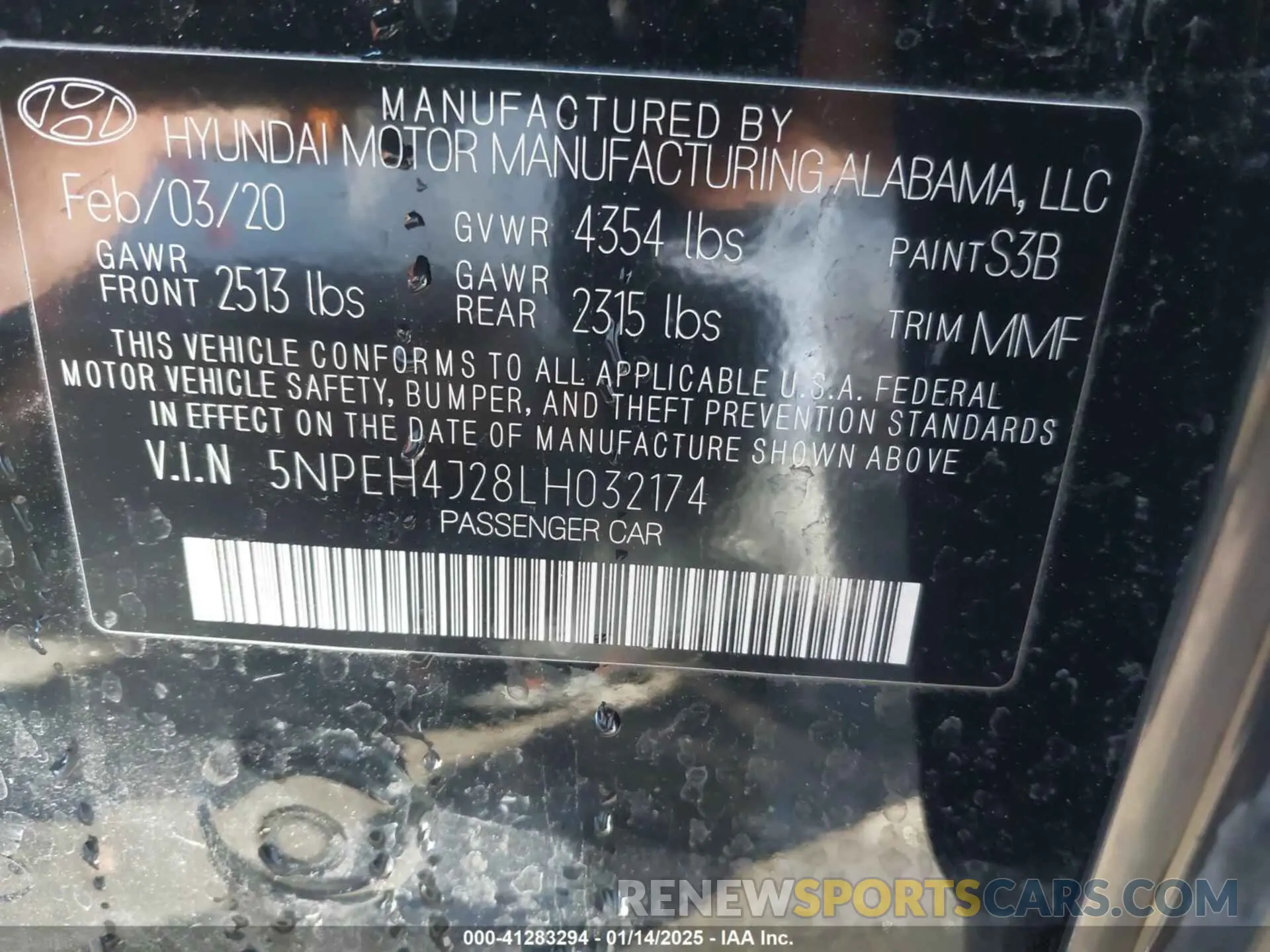 9 Photograph of a damaged car 5NPEH4J28LH032174 HYUNDAI SONATA 2020