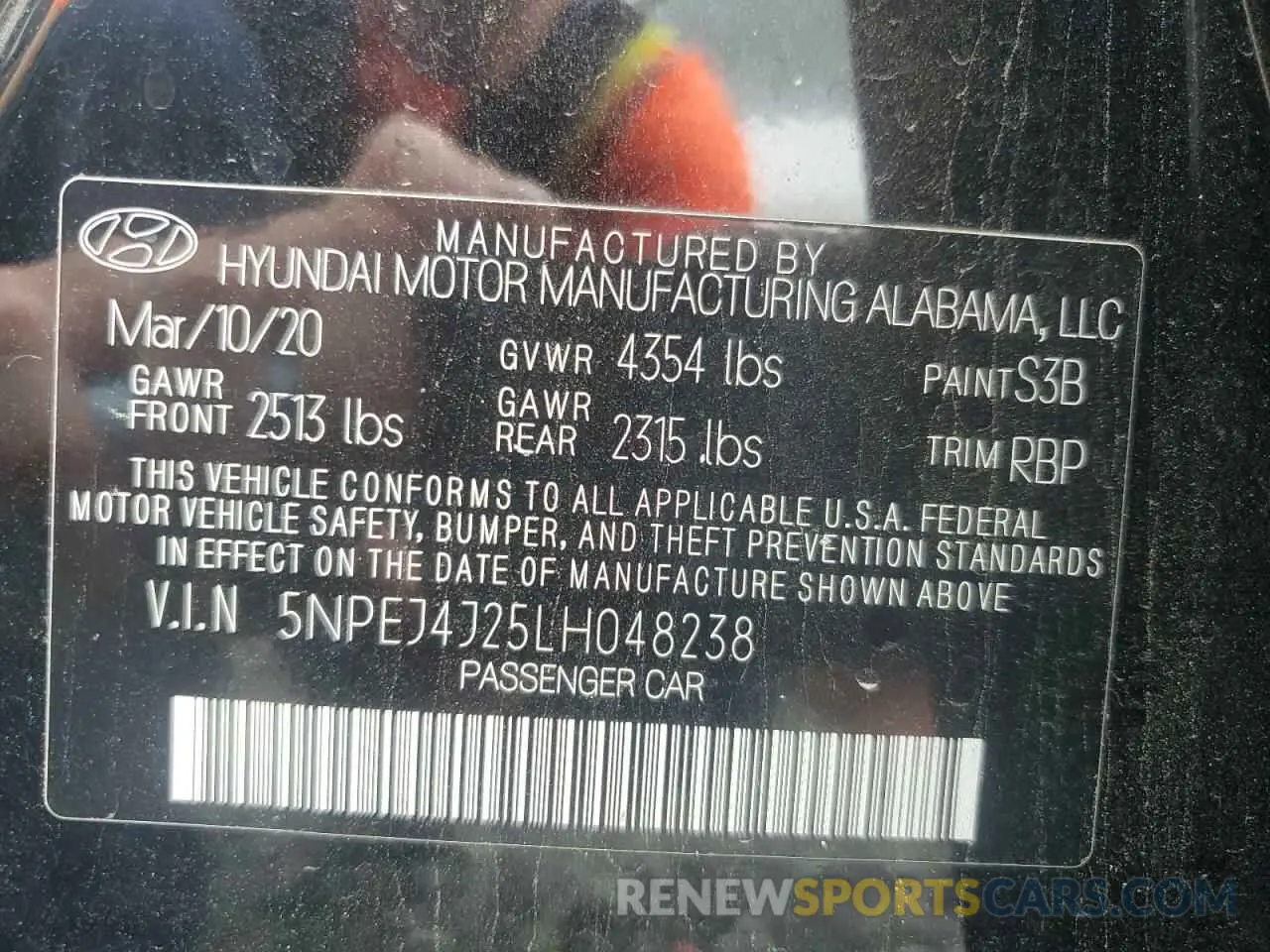 12 Photograph of a damaged car 5NPEJ4J25LH048238 HYUNDAI SONATA 2020