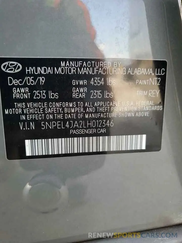 14 Photograph of a damaged car 5NPEL4JA2LH012346 HYUNDAI SONATA 2020