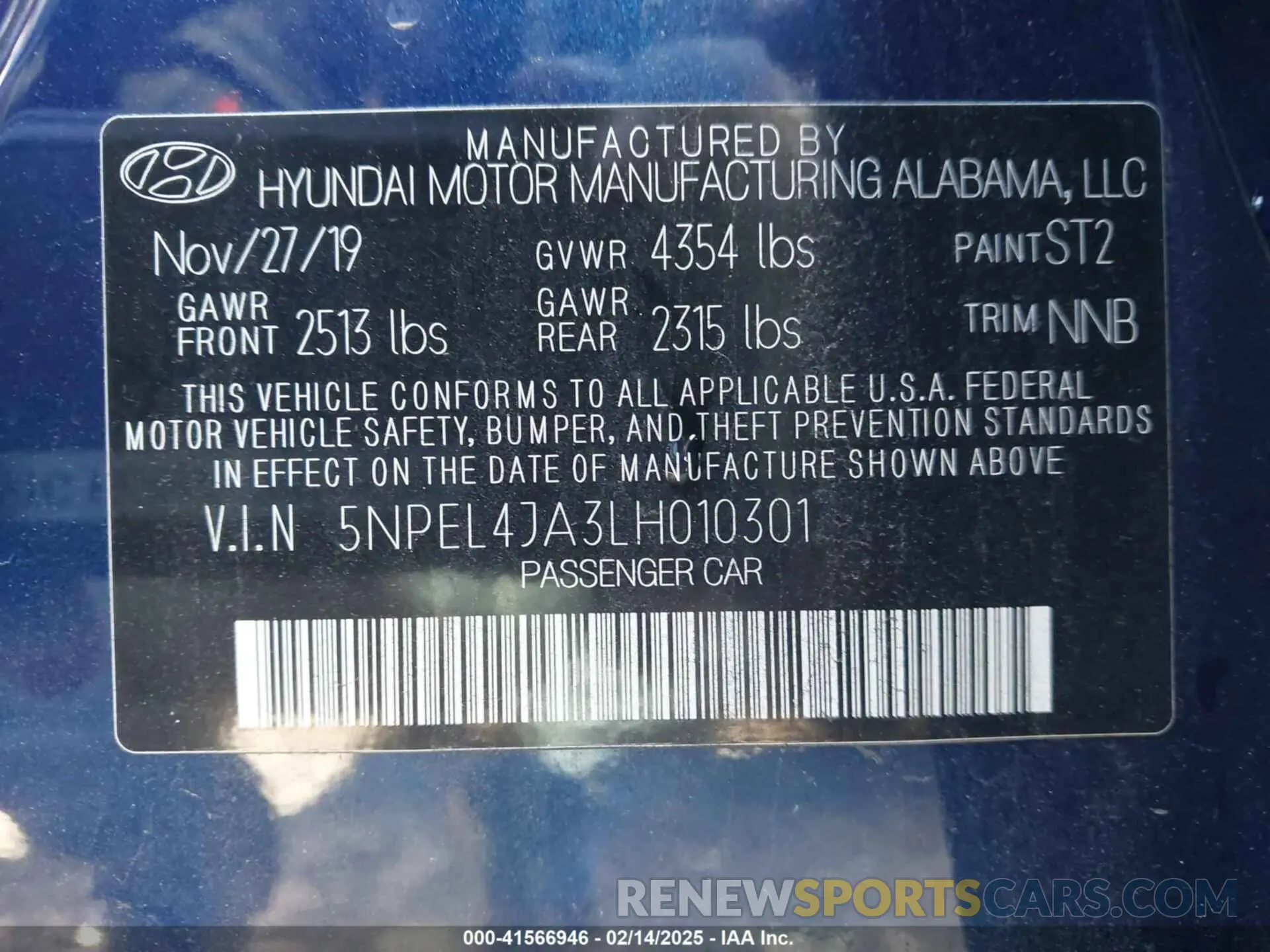 9 Photograph of a damaged car 5NPEL4JA3LH010301 HYUNDAI SONATA 2020