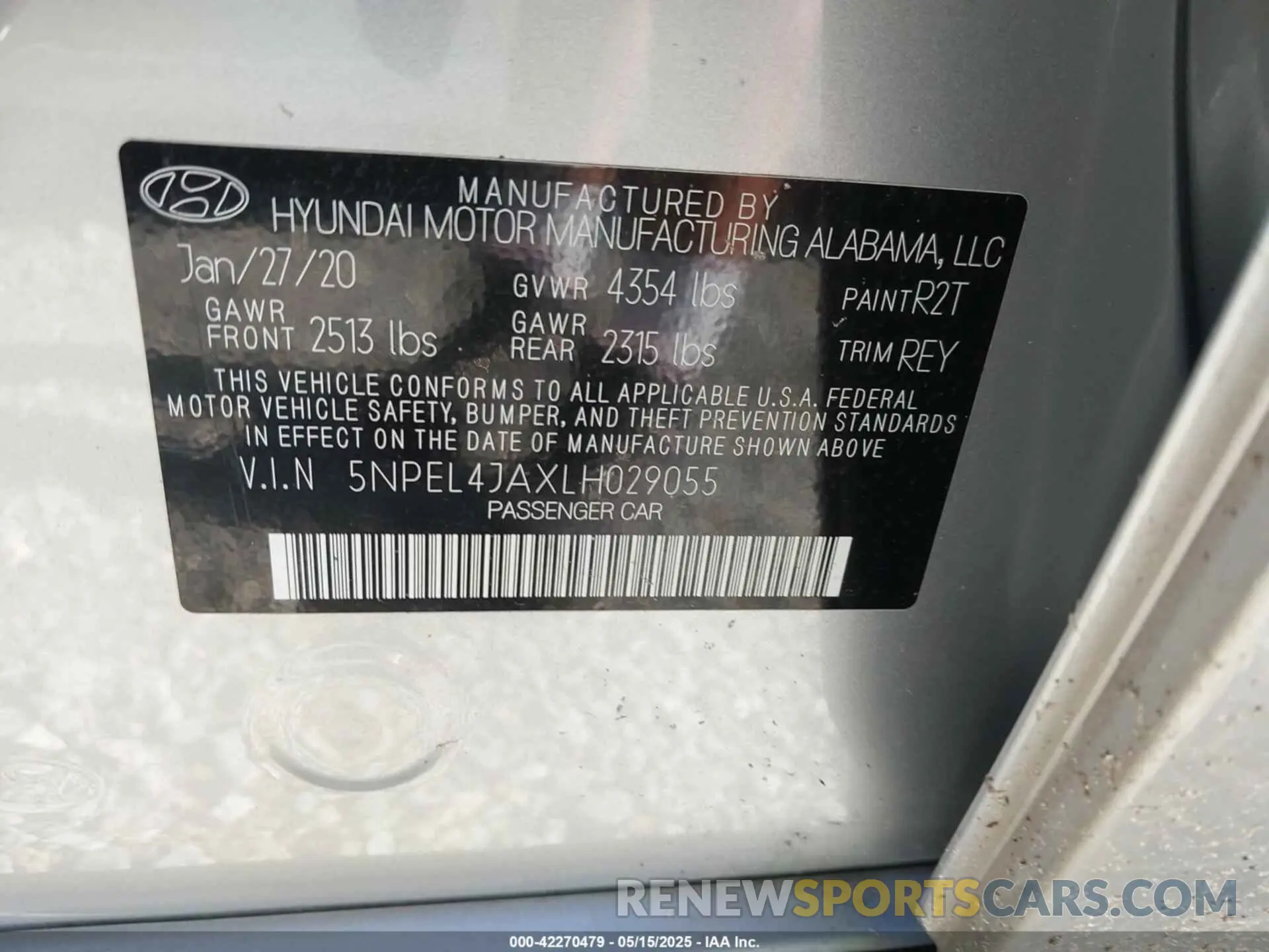 9 Photograph of a damaged car 5NPEL4JAXLH029055 HYUNDAI SONATA 2020