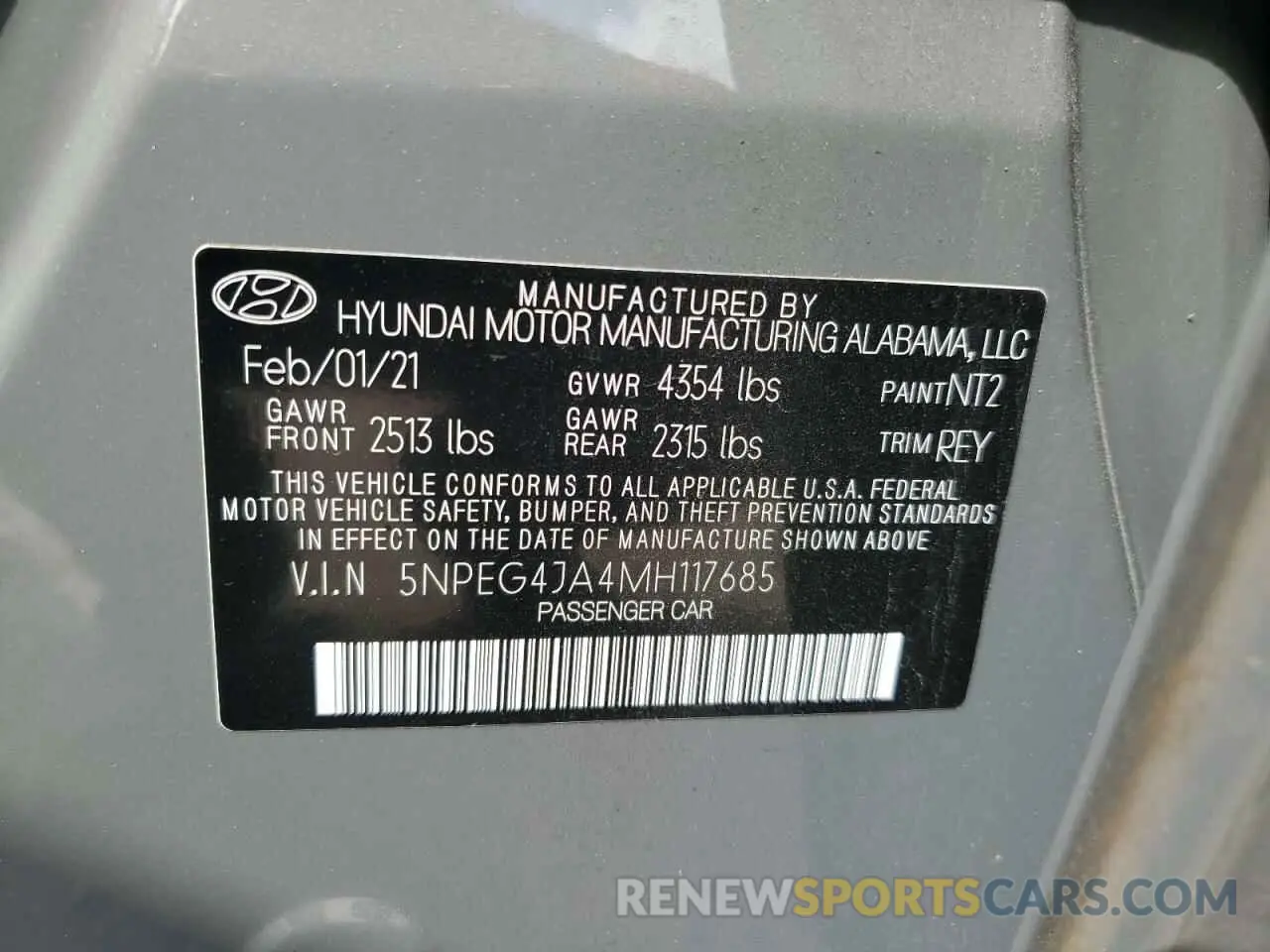 12 Photograph of a damaged car 5NPEG4JA4MH117685 HYUNDAI SONATA 2021