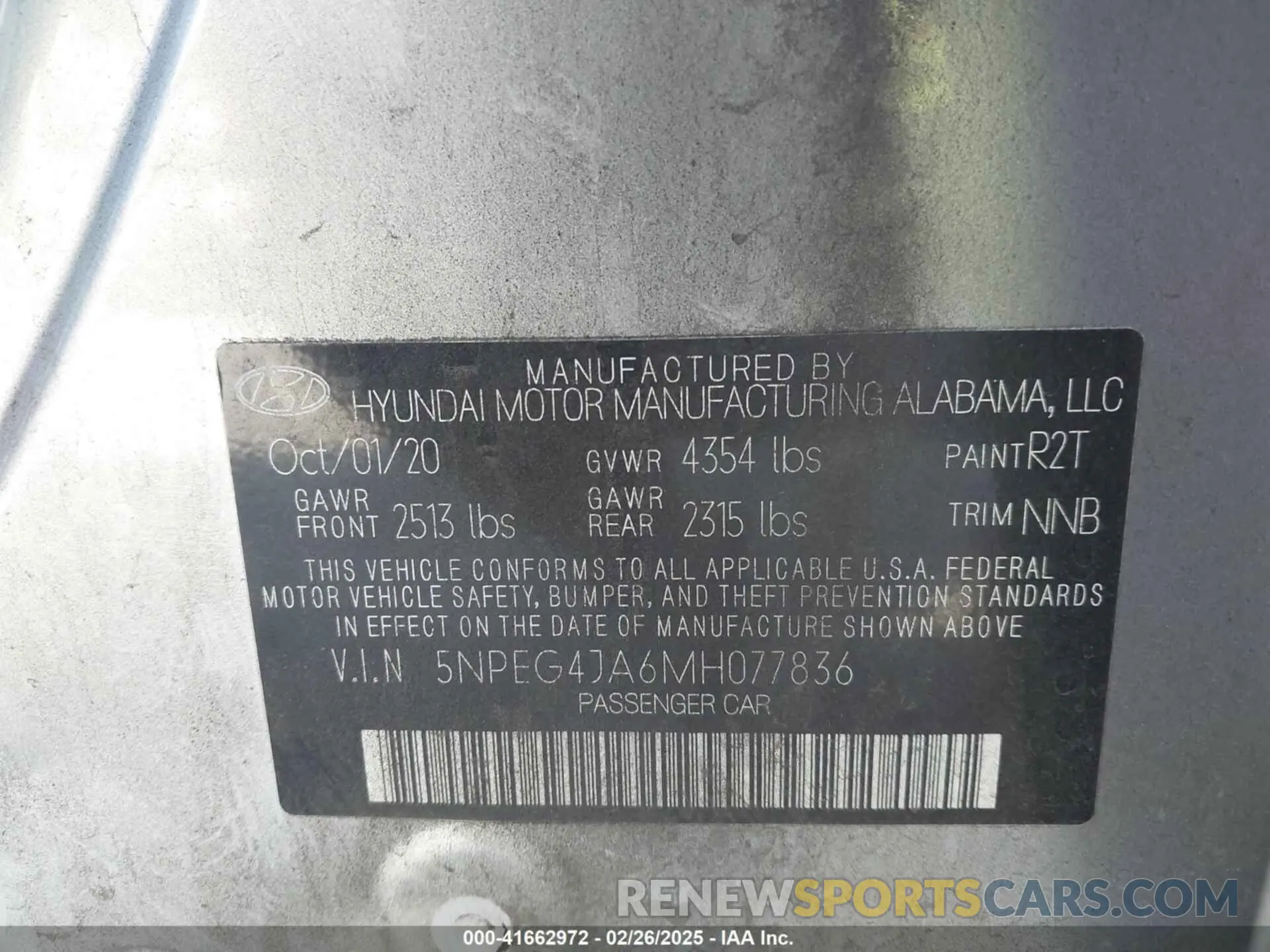 9 Photograph of a damaged car 5NPEG4JA6MH077836 HYUNDAI SONATA 2021