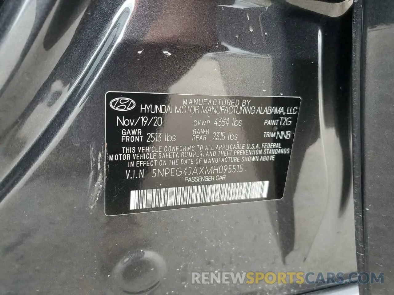 12 Photograph of a damaged car 5NPEG4JAXMH095515 HYUNDAI SONATA 2021