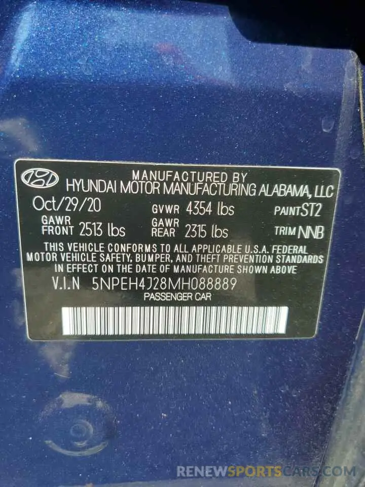 14 Photograph of a damaged car 5NPEH4J28MH088889 HYUNDAI SONATA 2021
