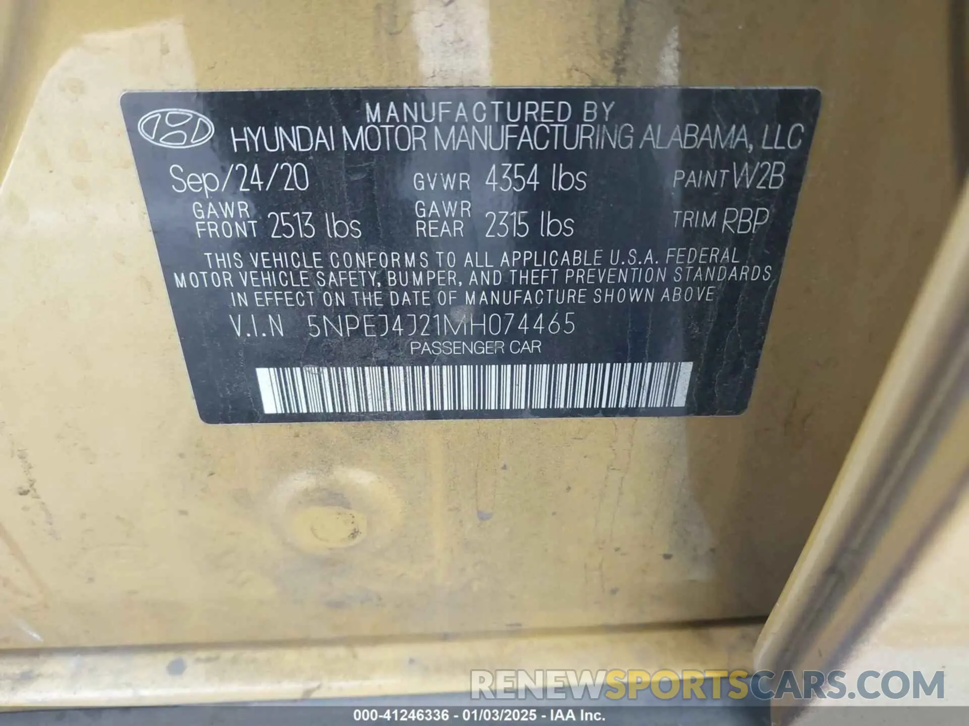 9 Photograph of a damaged car 5NPEJ4J21MH074465 HYUNDAI SONATA 2021