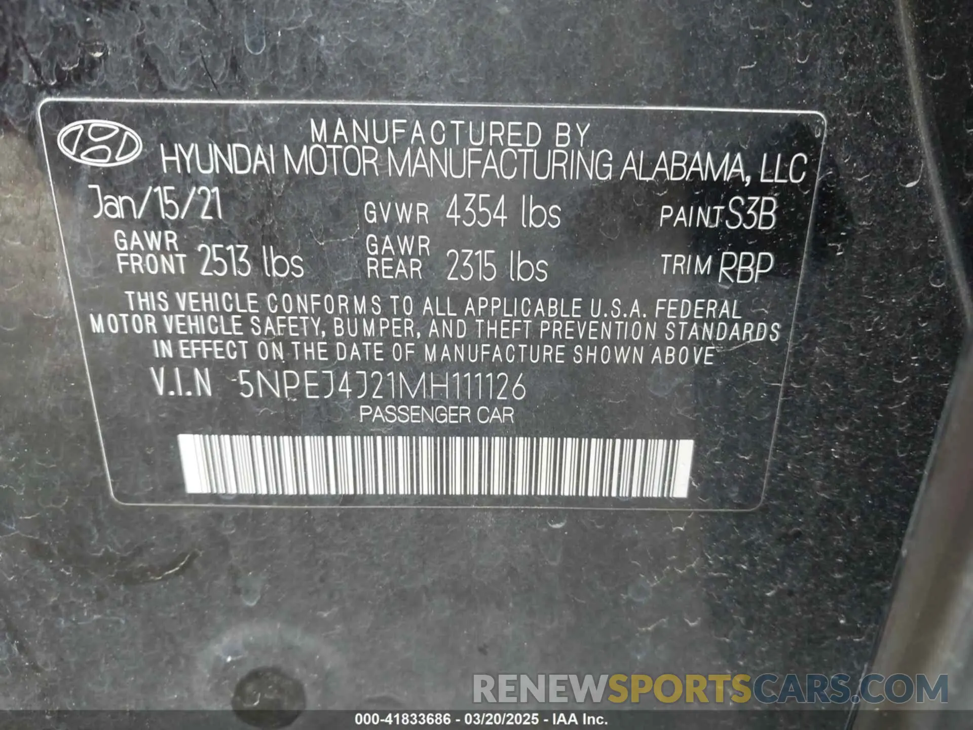 9 Photograph of a damaged car 5NPEJ4J21MH111126 HYUNDAI SONATA 2021