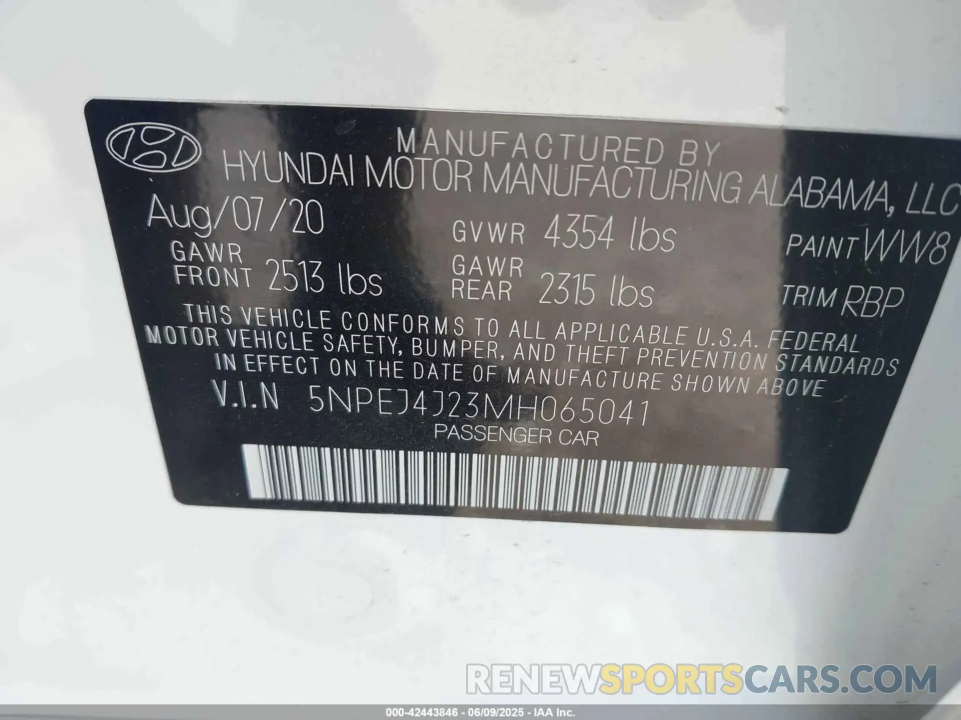 9 Photograph of a damaged car 5NPEJ4J23MH065041 HYUNDAI SONATA 2021