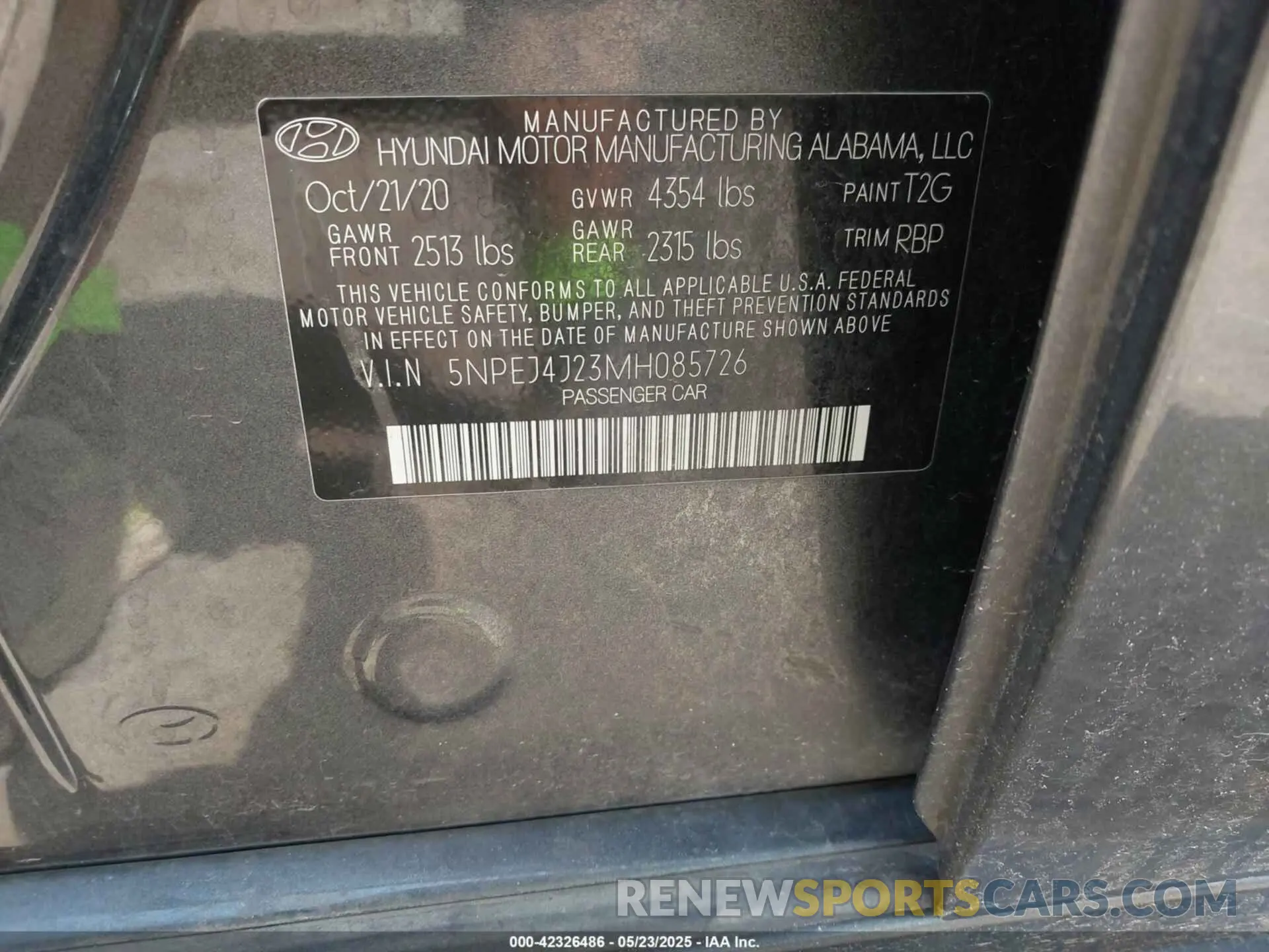9 Photograph of a damaged car 5NPEJ4J23MH085726 HYUNDAI SONATA 2021