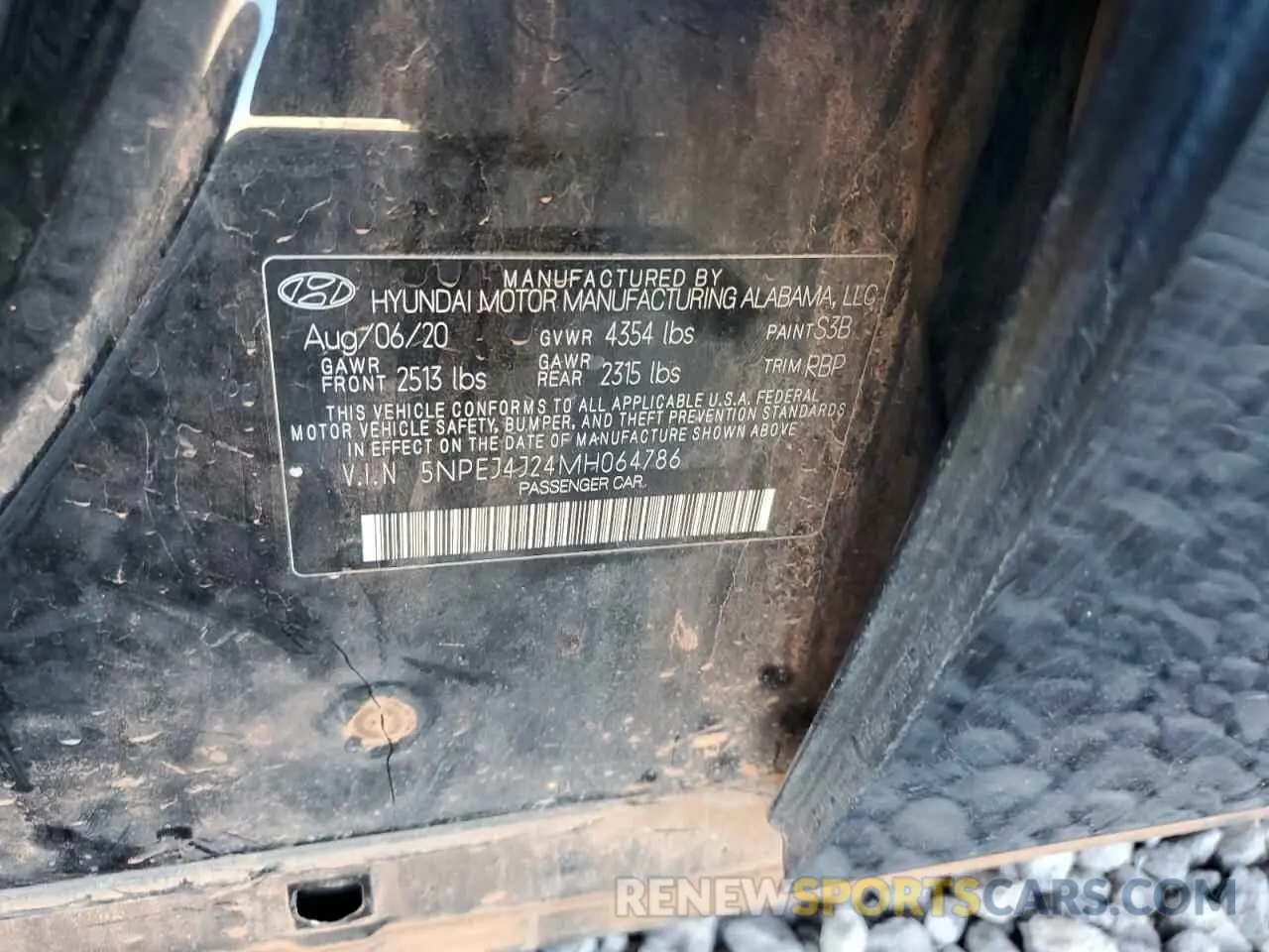 13 Photograph of a damaged car 5NPEJ4J24MH064786 HYUNDAI SONATA 2021