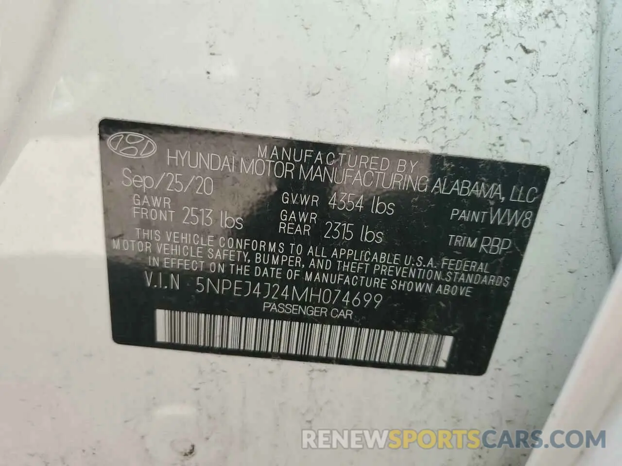 13 Photograph of a damaged car 5NPEJ4J24MH074699 HYUNDAI SONATA 2021