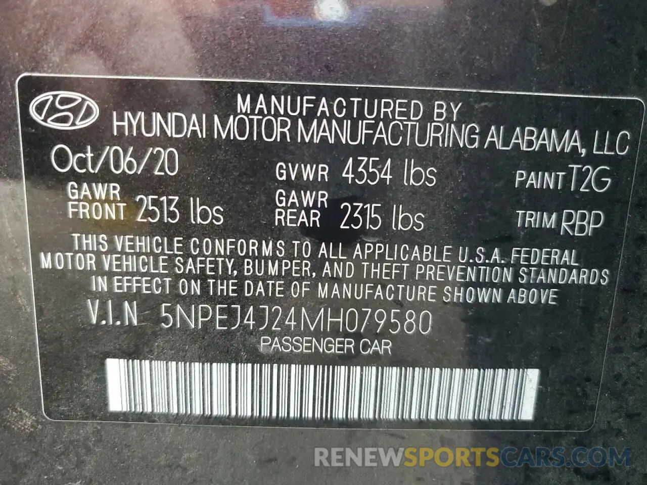 12 Photograph of a damaged car 5NPEJ4J24MH079580 HYUNDAI SONATA 2021