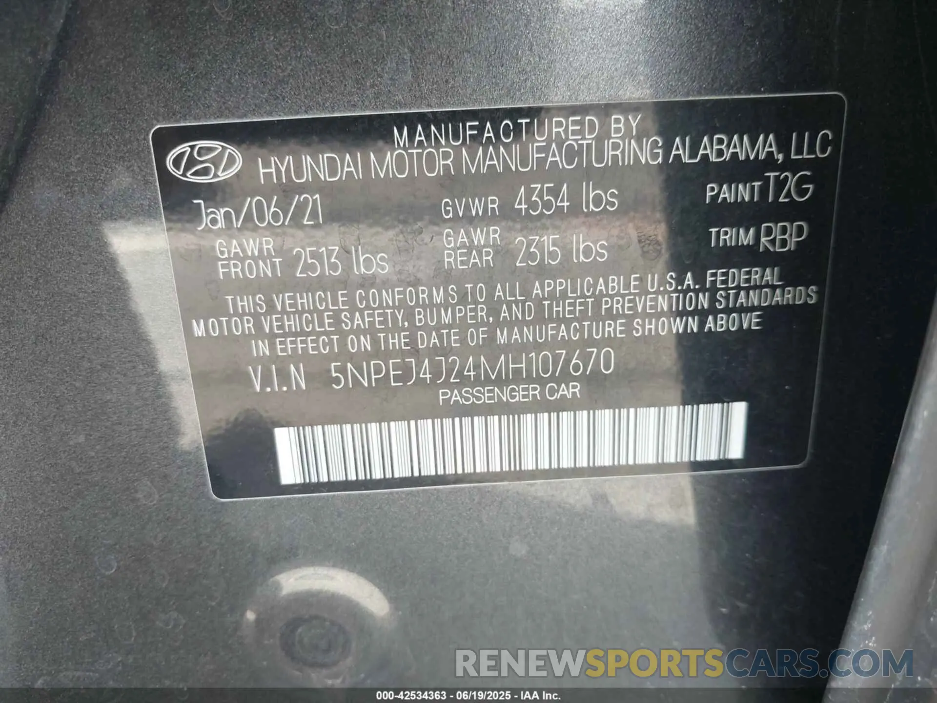 9 Photograph of a damaged car 5NPEJ4J24MH107670 HYUNDAI SONATA 2021