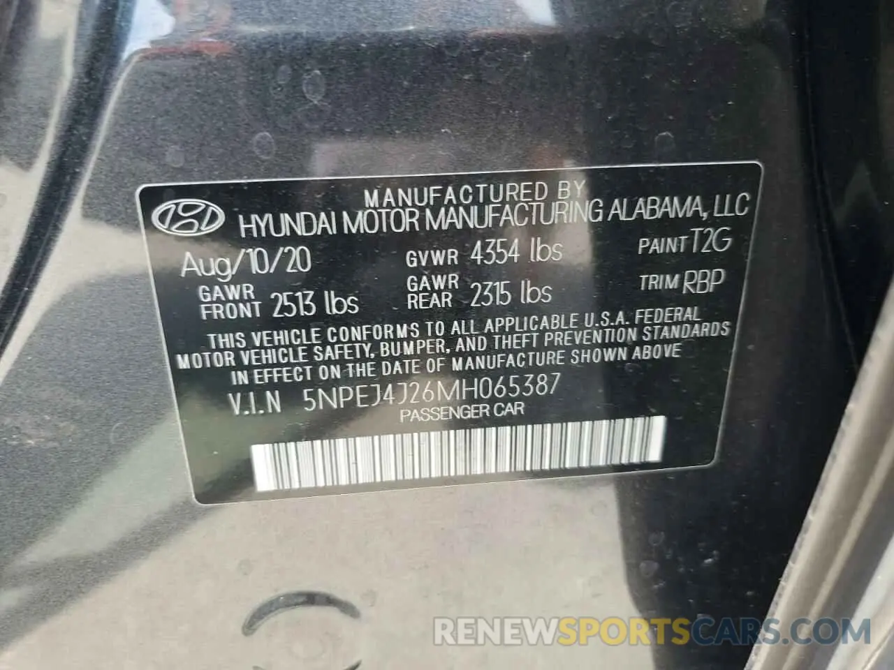 12 Photograph of a damaged car 5NPEJ4J26MH065387 HYUNDAI SONATA 2021