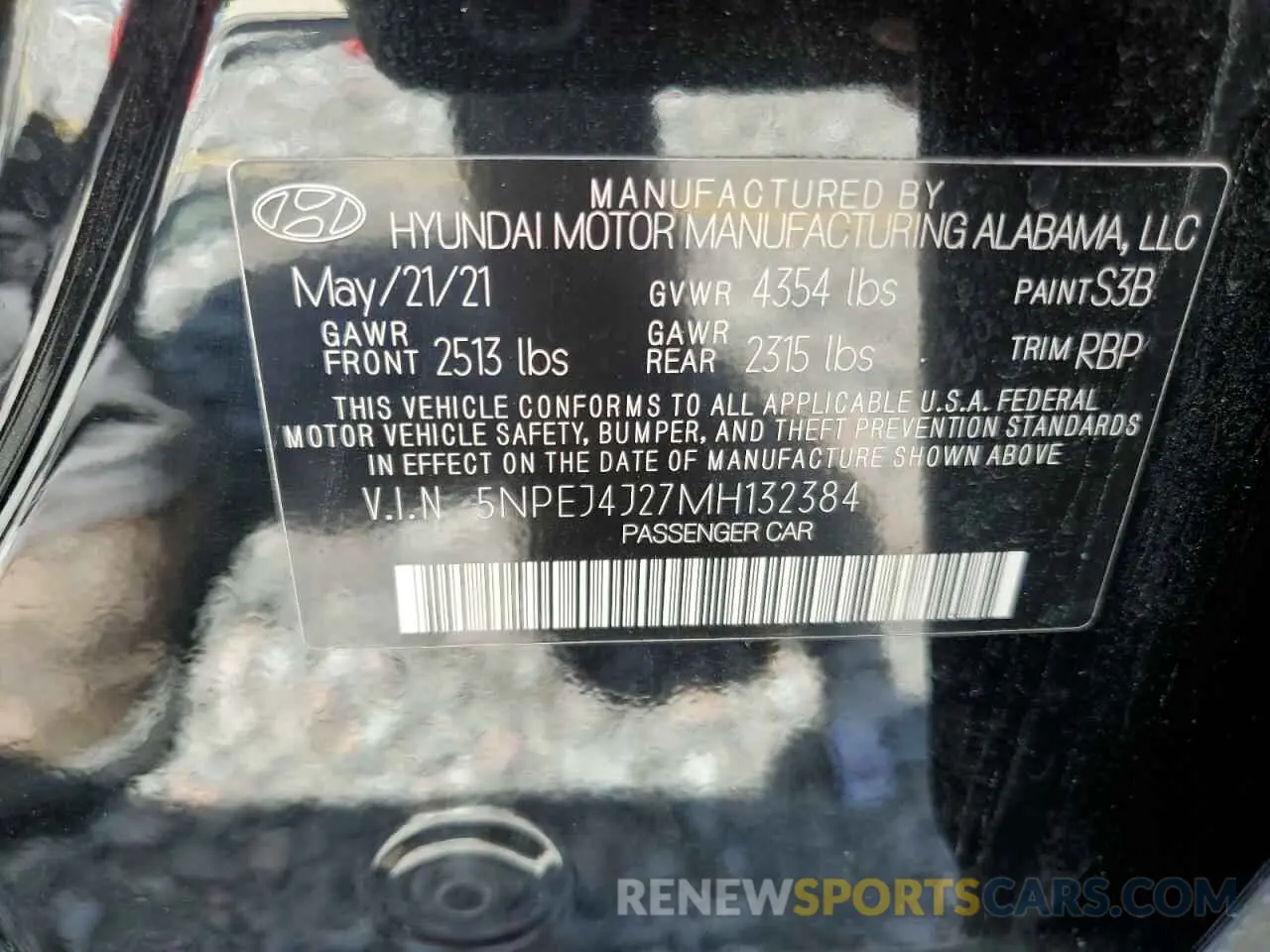 12 Photograph of a damaged car 5NPEJ4J27MH132384 HYUNDAI SONATA 2021