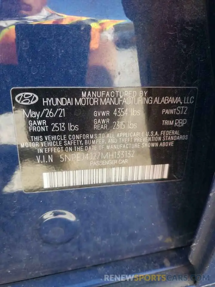 15 Photograph of a damaged car 5NPEJ4J27MH133132 HYUNDAI SONATA 2021