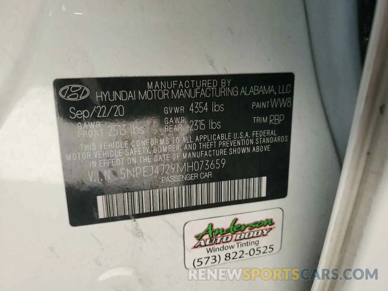 14 Photograph of a damaged car 5NPEJ4J29MH073659 HYUNDAI SONATA 2021